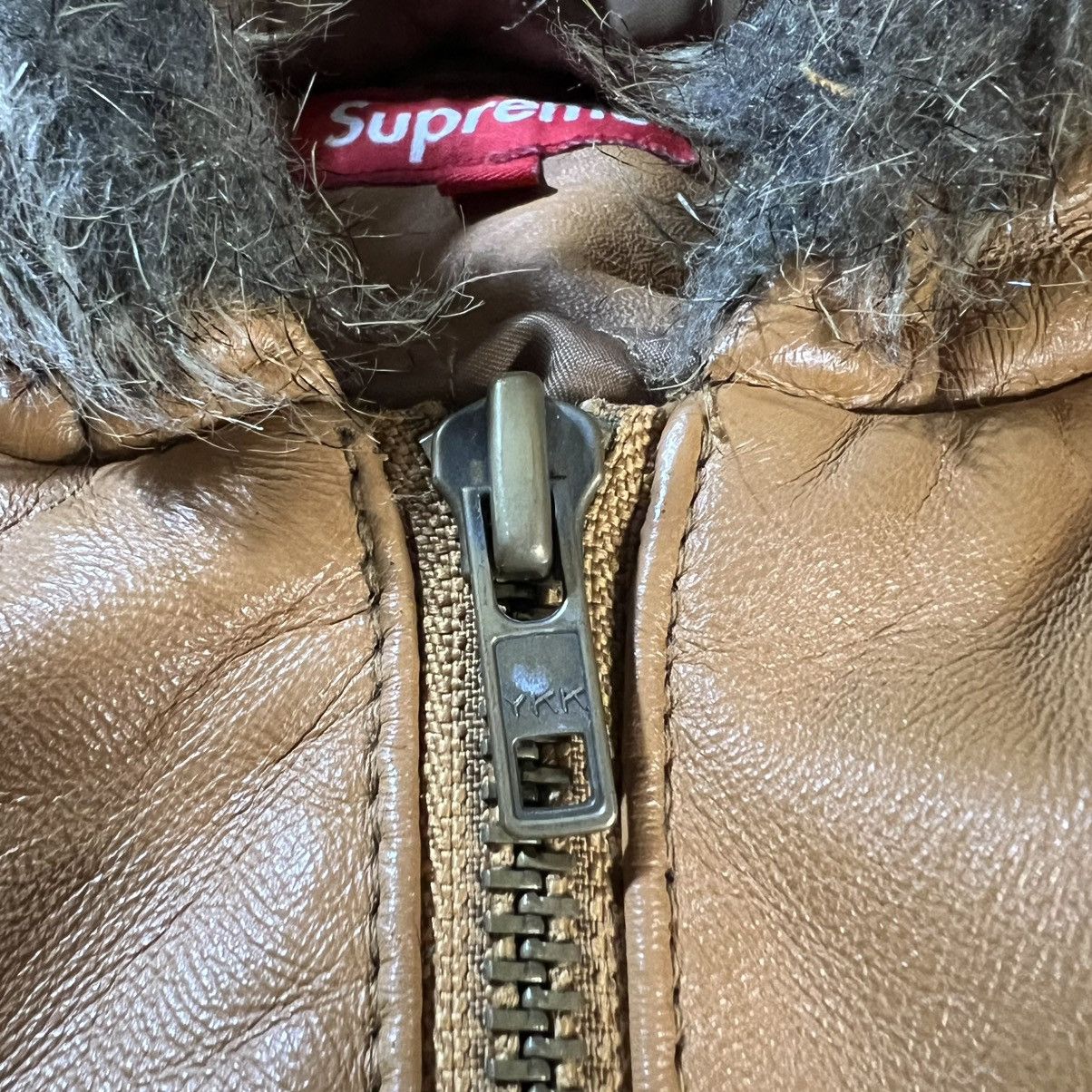 Supreme Supreme FW15 Tan Leather Down Puffer Jacket Fur Trim Size US L / EU 52-54 / 3 - 4 Thumbnail
