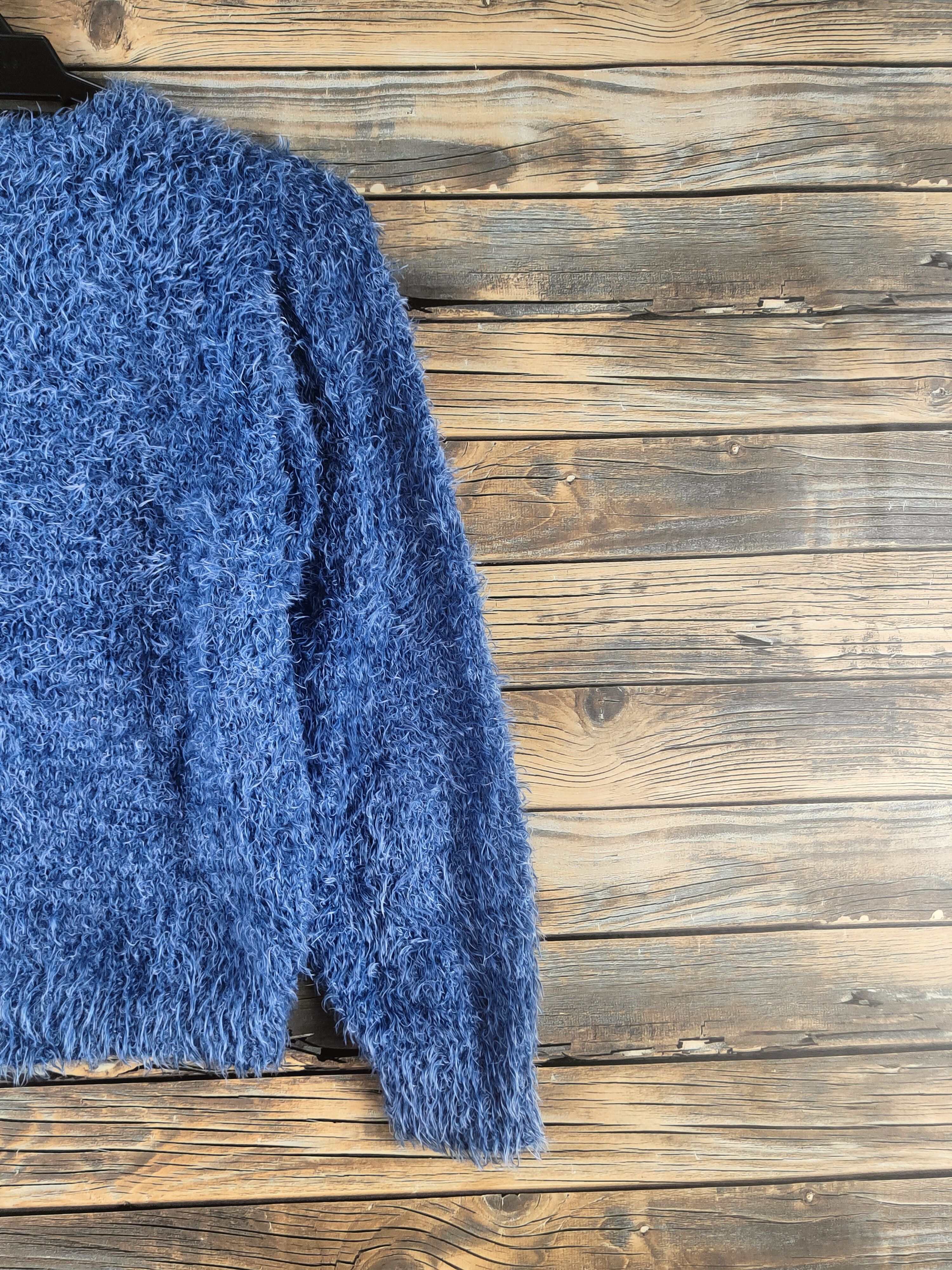 Japanese Brand DL DIRZ Blue Fur shaggy Mohair Knitwear #46-503 Size M / US 6-8 / IT 42-44 - 9 Thumbnail