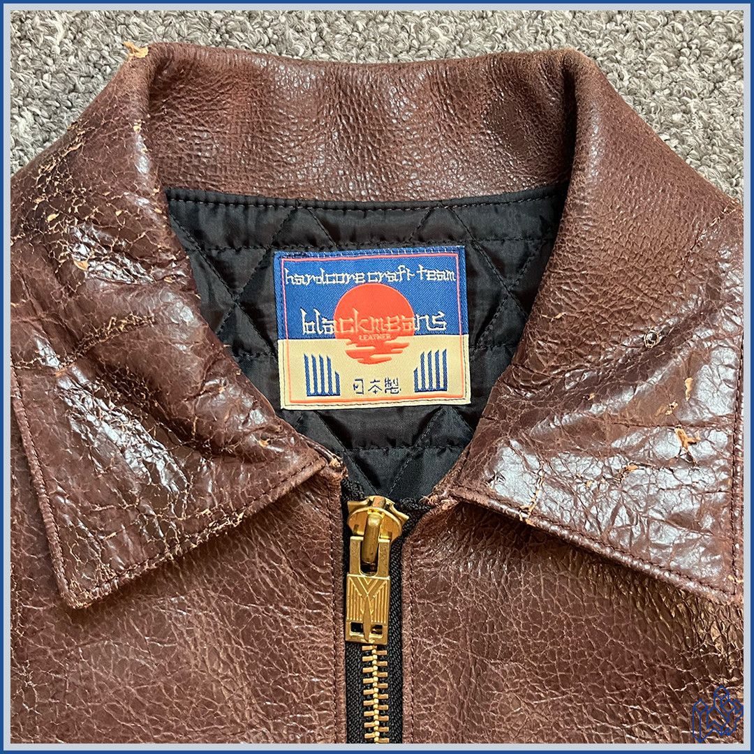 Blackmeans Blackmeans brown leather cracked jacket Size US M / EU 48-50 / 2 - 4 Thumbnail