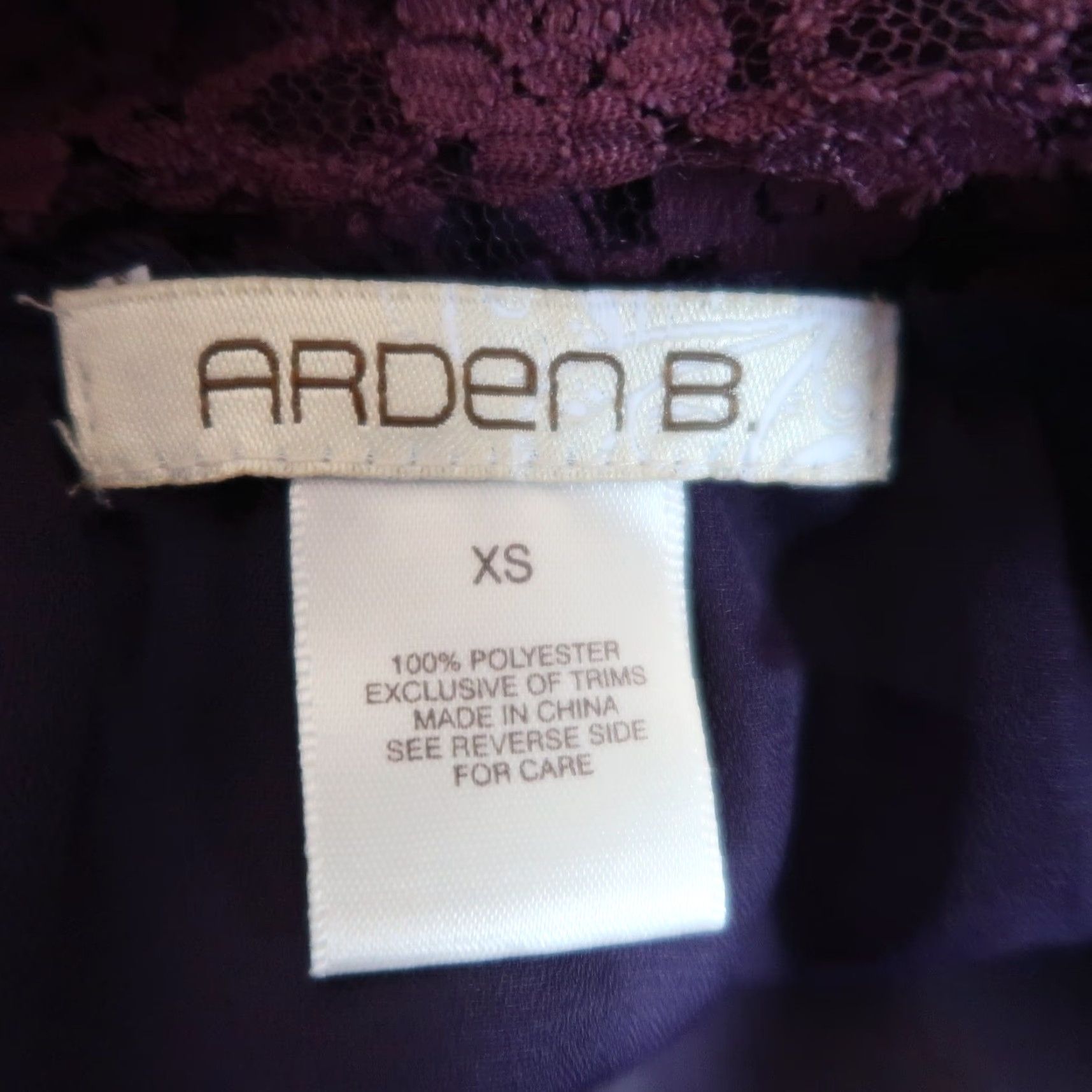 Vintage VINTAGE Arden B. Purple Blouse XS Women Lace Trim Peplum Sheer Y2K Top ------------- Size XS / US 0-2 / IT 36-38 - 5 Thumbnail