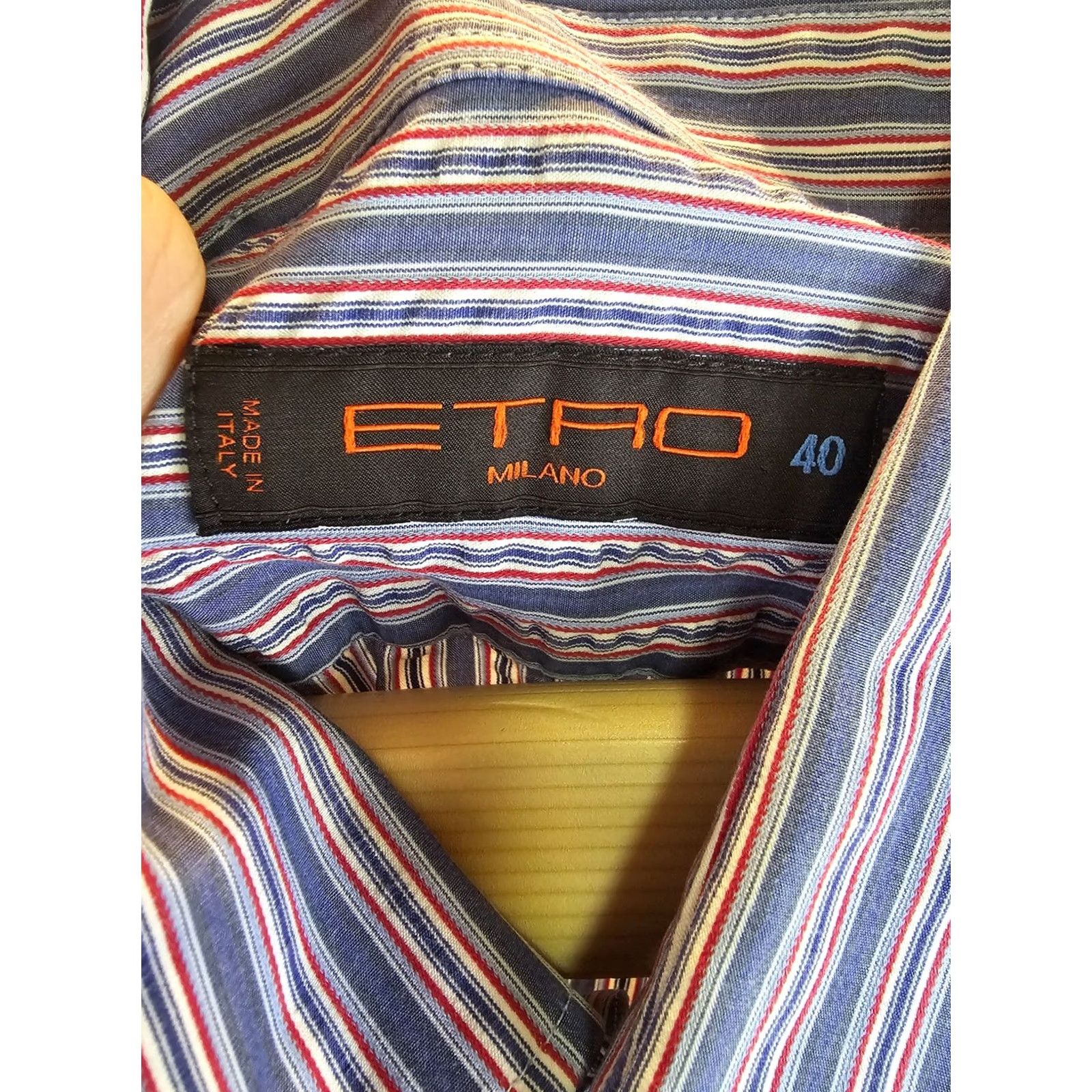Etro ETRO Milano Dress Striped Long Sleeve Button Dress Shirt SZ 40 (M) Multicolor Mens Shirt Size 40R - 3 Thumbnail