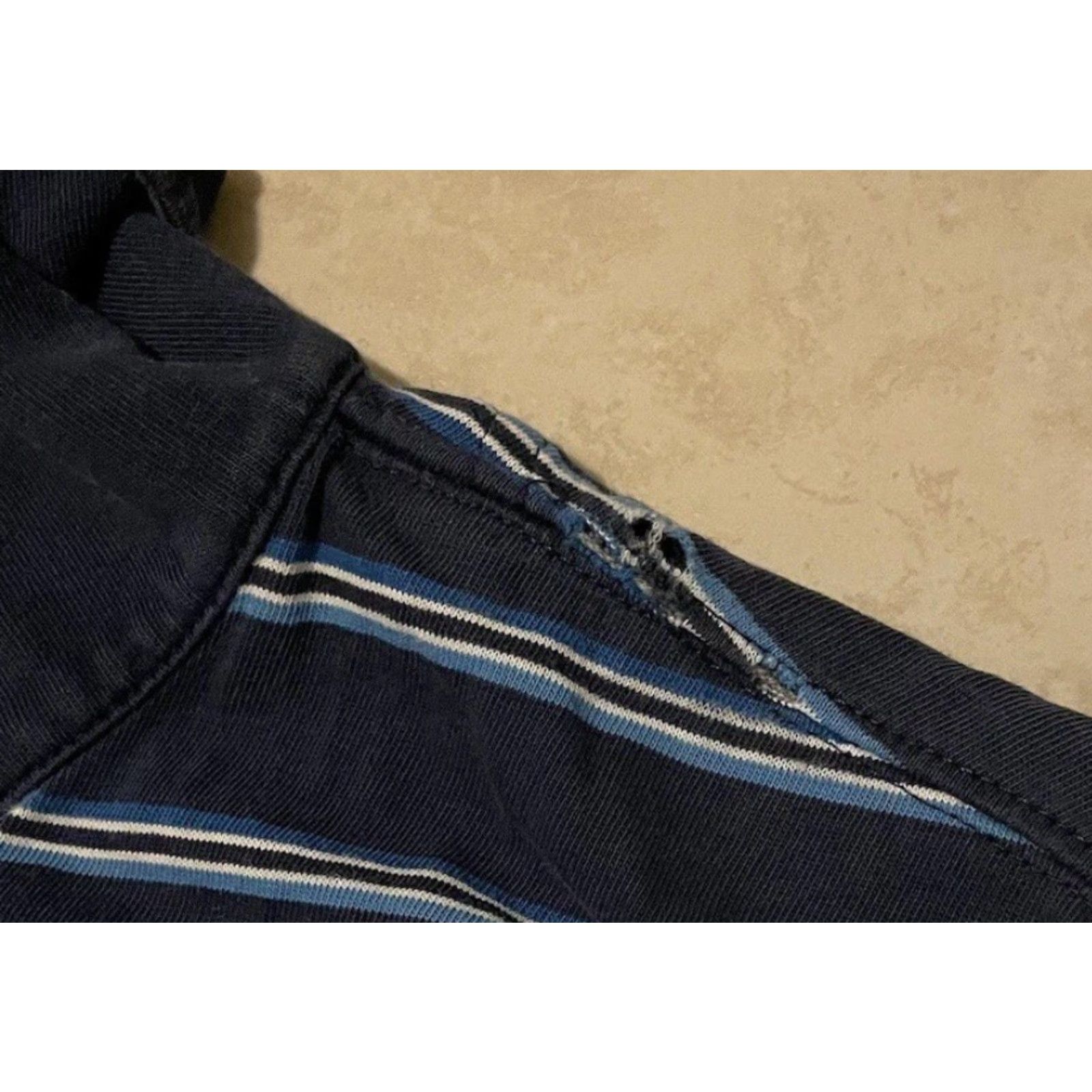 Quiksilver Vtg Vans Shoes Faded Striped Polo Shirt XL Skate Rowley Es Emerica Surf 90s Y2K Polo Shirt X L Striped Blue 90s Surf Skate Mens Size US XL / EU 56 / 4 - 4 Thumbnail