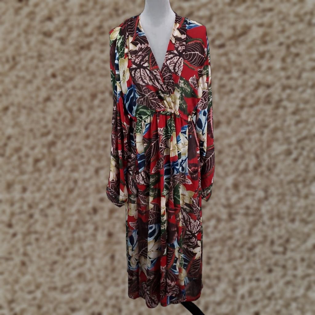 Vintage Umgee Dress Womens Large Floral Maxi Sheer Tropical Beach Cruise Size L / US 10 / IT 46 - 1 Thumbnail