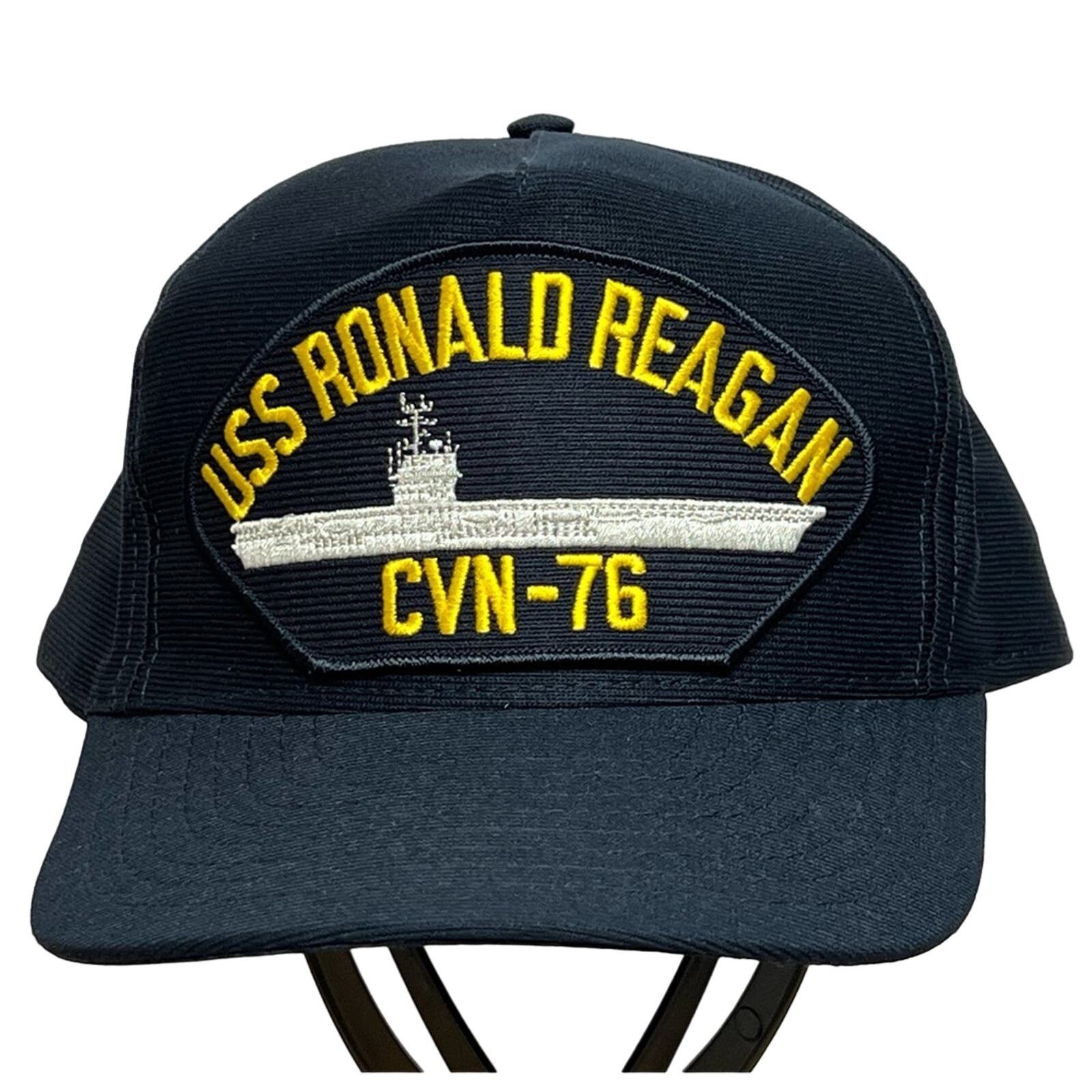 Vintage New 1990s VINTAGE USS RONALD REAGAN CVN-76 Hat Made in USA Size ONE SIZE - 1 Thumbnail