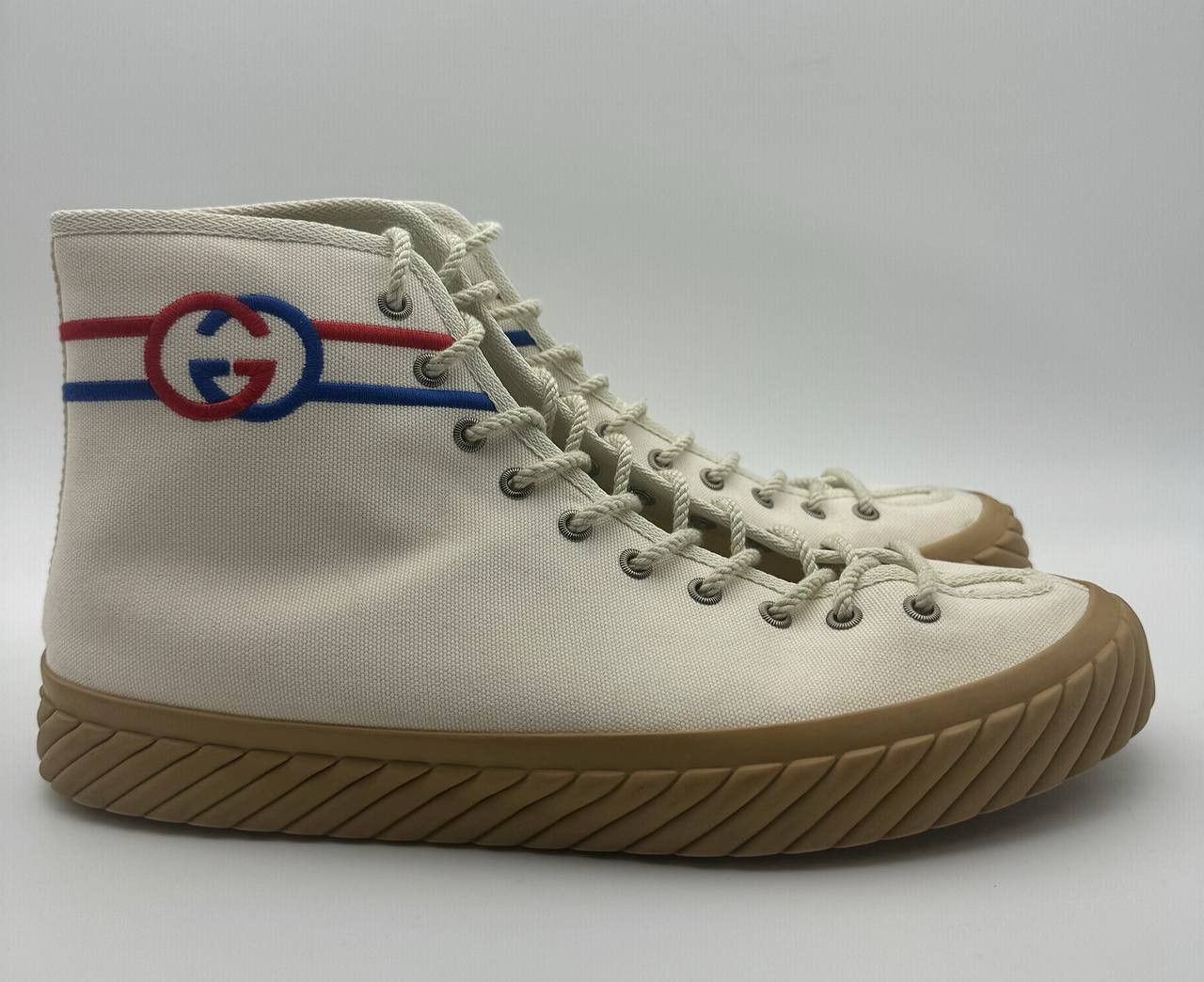 Gucci Gucci Interlocking G White High Top Greg Sneaker 11.5 Size US 11.5 / EU 44-45 - 3 Thumbnail