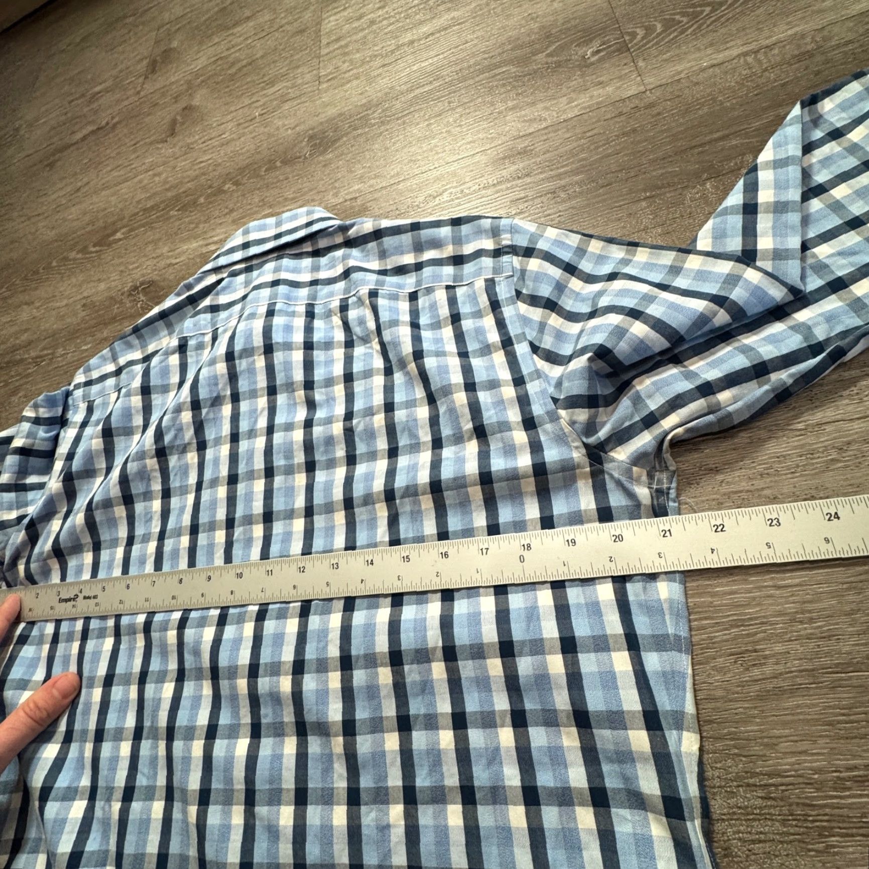 Banana Republic Banana Republic Shirt Mens Medium Blue Plaid Grant Fit 100% Cotton Casual Adult Size US M / EU 48-50 / 2 - 7 Thumbnail