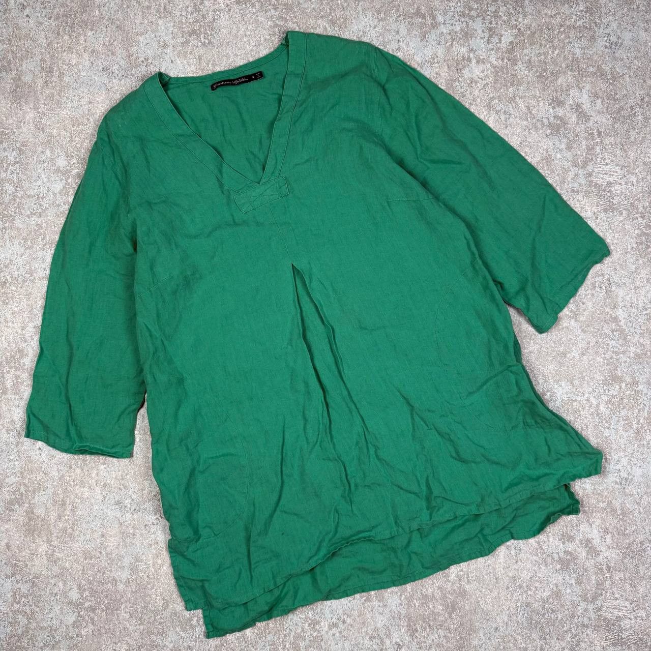 Gudrun Sjoden Gudrun Sjoden Green Linen Tunic Size M / US 6-8 / IT 42-44 - 1 Thumbnail