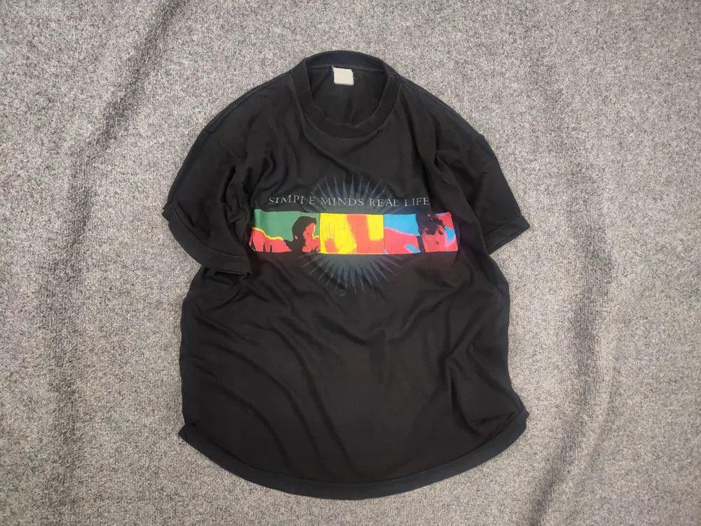 Band Tees Vintage 90s Simple Minds The Real Life Tour Band T-Shirt Tee Size US M / EU 48-50 / 2 - 1 Thumbnail