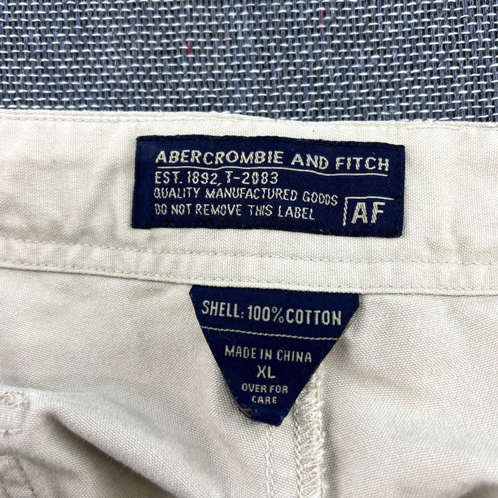 Abercrombie & Fitch VINTAGE Abercrombie & Fitch Paratroops Mens Cargo Pants Beige XL Drawstring Baggy Size US 36 / EU 52 - 6 Thumbnail