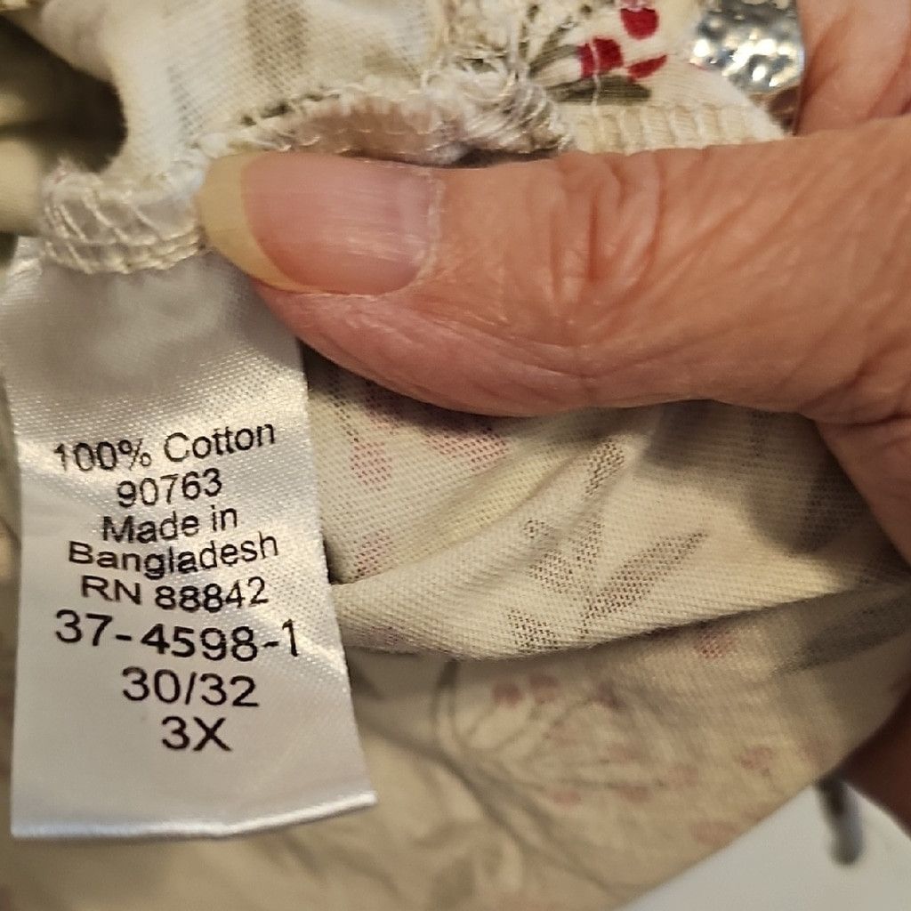 Other Woman Within Cream Floral Blouse Size 3XL / US 20-22 - 5 Thumbnail