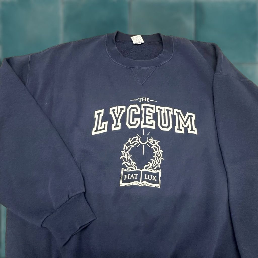 Russell Athletic VINTAGE Russell Athletic Lyceum University Wreath Graphic Sweatshirt Mens 2XL Blue Navy Pullover 50/50 Cotton Polyester Crewneck Size US XXL / EU 58 / 5 - 1 Thumbnail