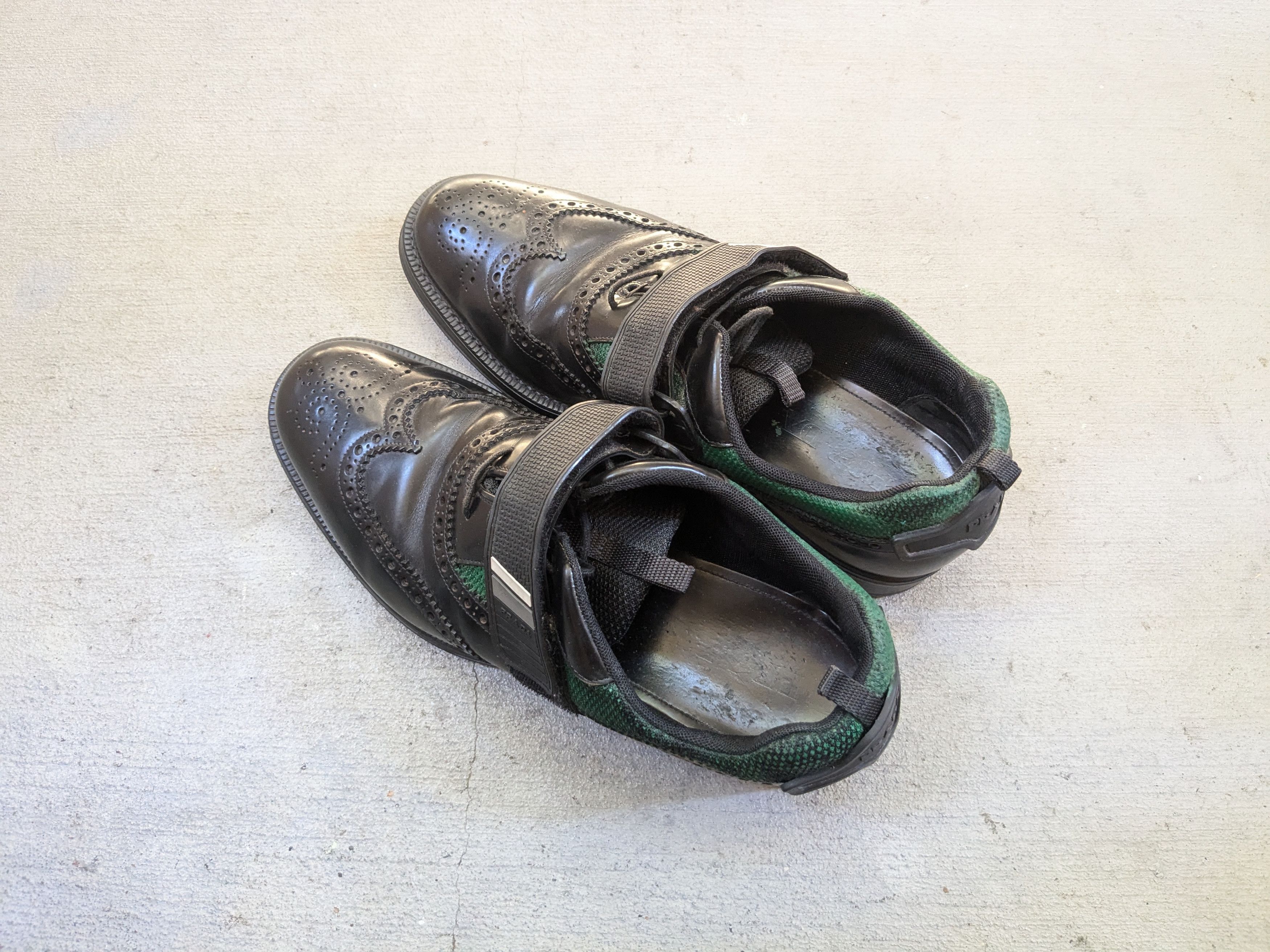 Prada Prada Brogues Wingtips Black Green 10.5 Strap Leather Size US 10.5 / EU 43-44 - 13 Thumbnail