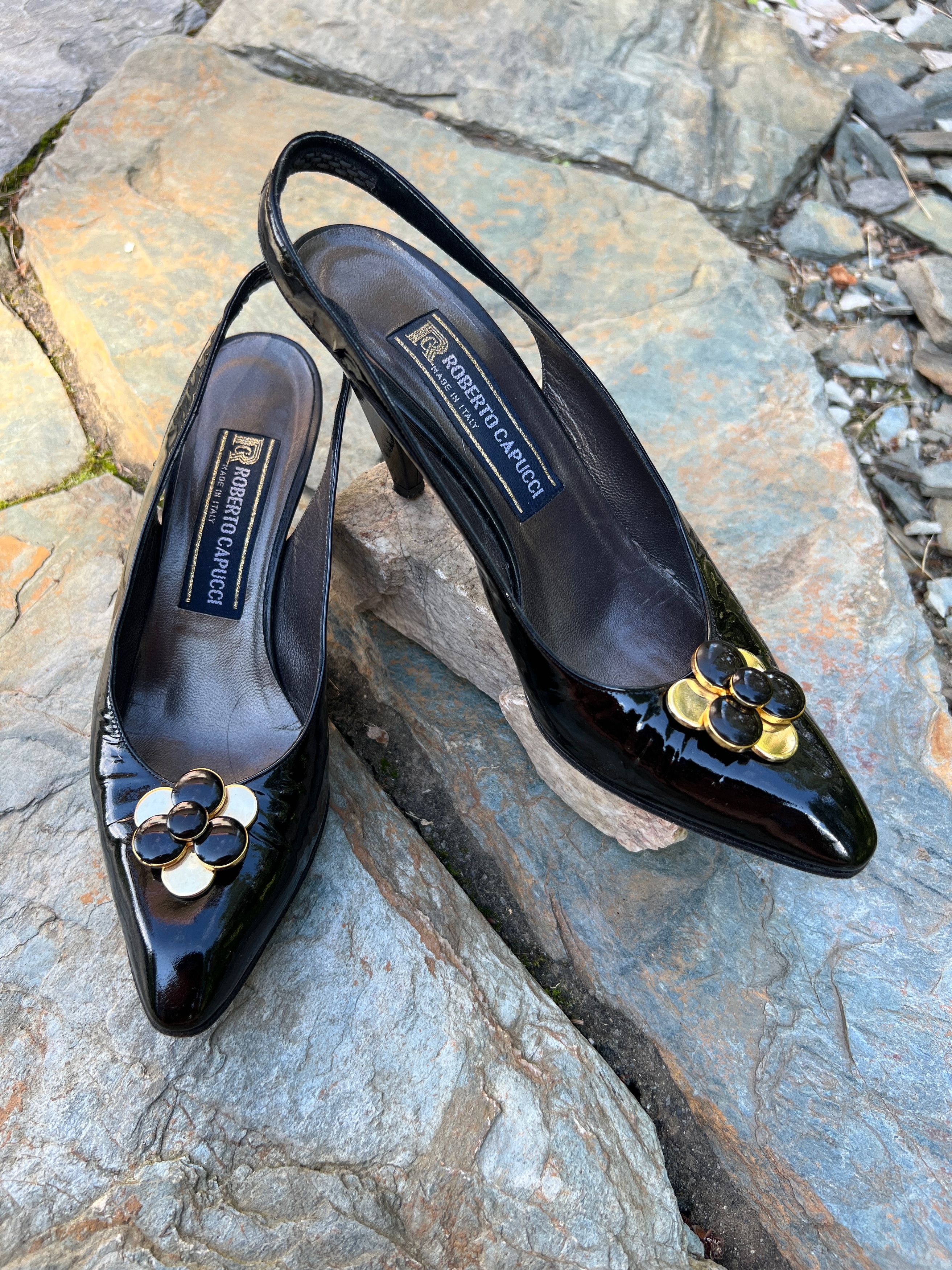 Other Vintage 70s Sling Back Heels Size US 7.5 / IT 37.5 - 3 Thumbnail