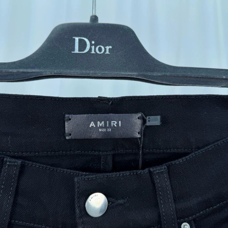 Amiri Amiri black washed leather patch jeans Size US 32 / EU 48 - 6 Thumbnail