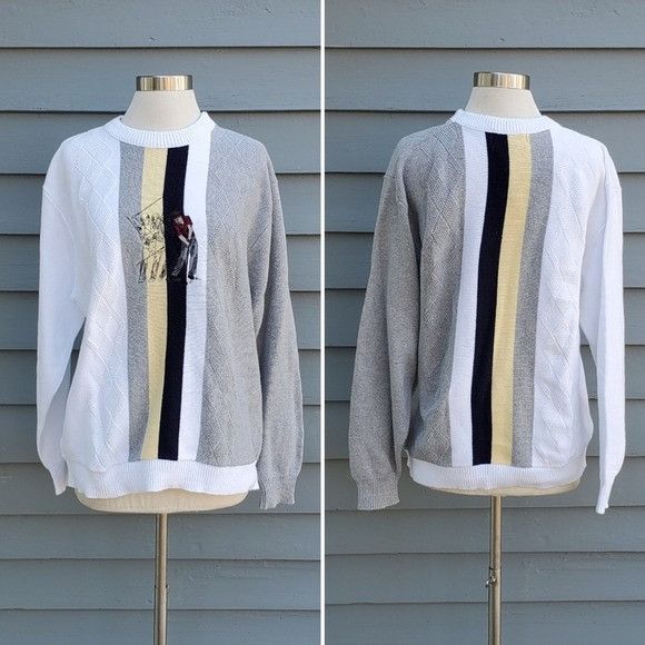 Vintage Vintage 90s y2k Preppy Eclectic Grandpa Cotton Golf Sweater Size US L / EU 52-54 / 3 - 6 Thumbnail