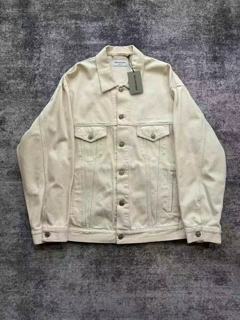 Balenciaga Balenciaga Beige Denim Jacket Size US M / EU 48-50 / 2 - 1 Thumbnail