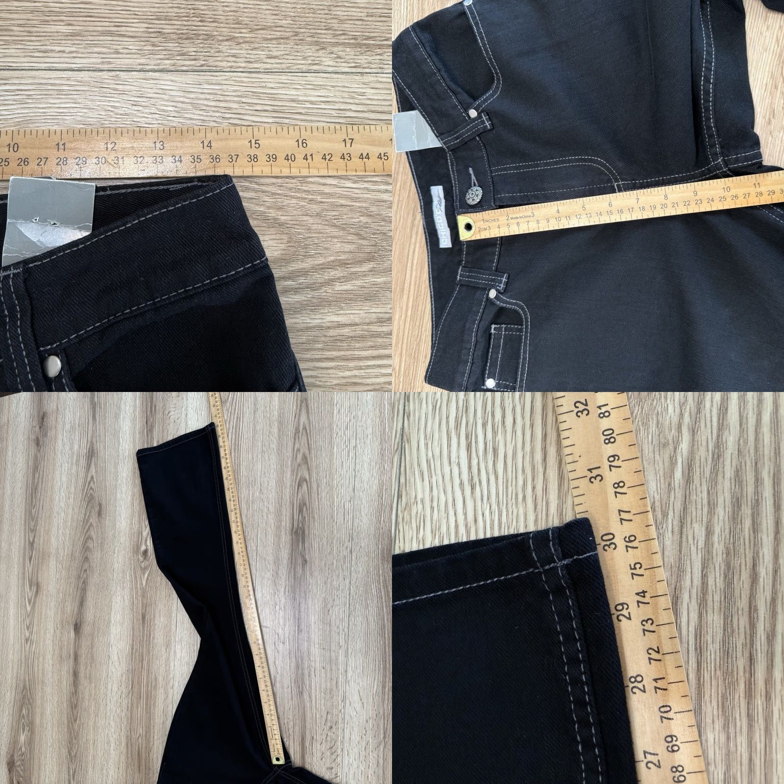Vintage VINTAGE Chico's Jeans Pants Women’s 0.5 Black Bootcut Matching Jacket 0 Set - Kid? Size 25" / US 0 / IT 36 - 10 Thumbnail