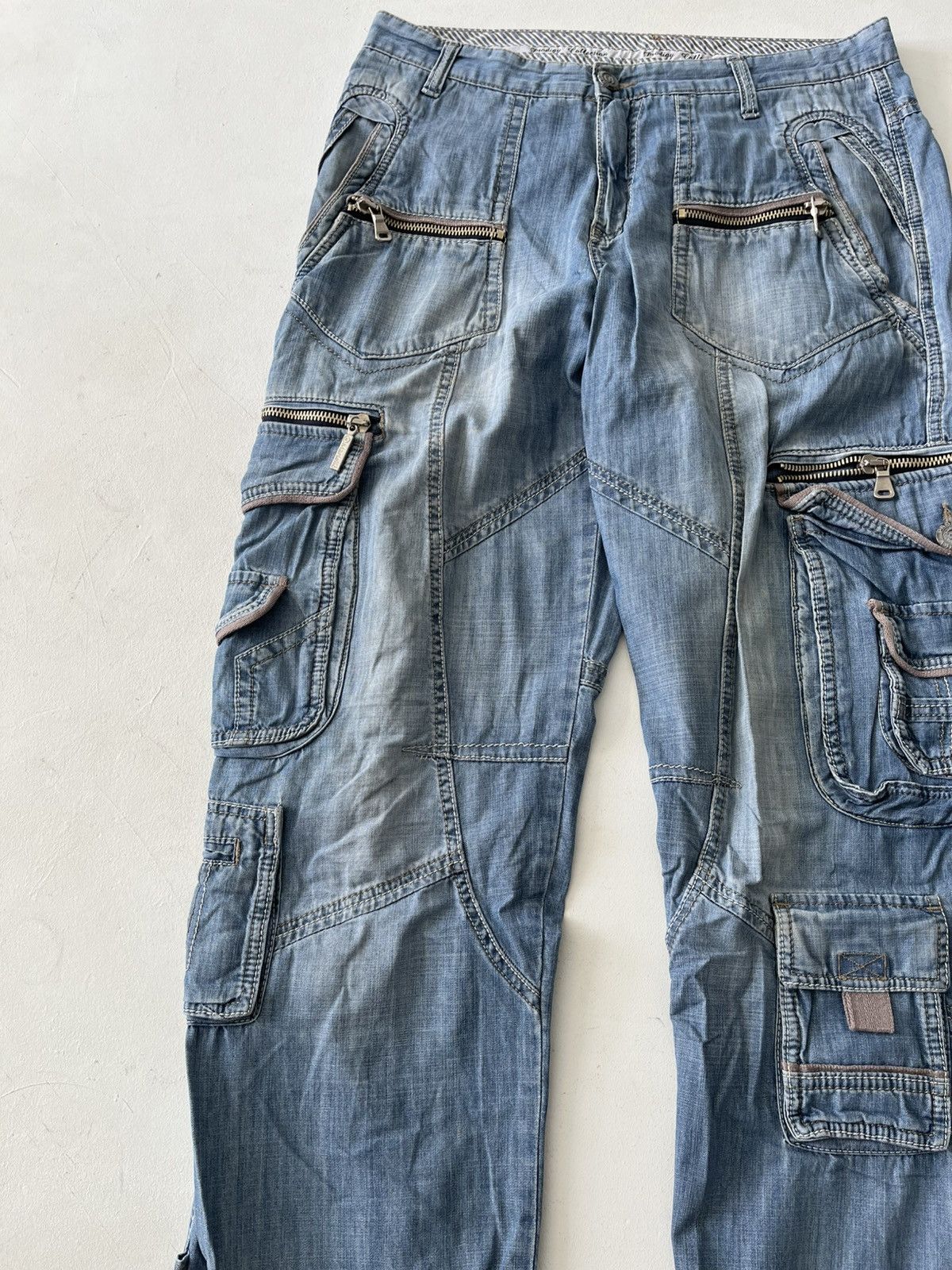 20471120 × If Six Was Nine Vntage 90s baggy wide parachute cargo washed denim Y2K Jeans Size US 32 / EU 48 - 4 Thumbnail