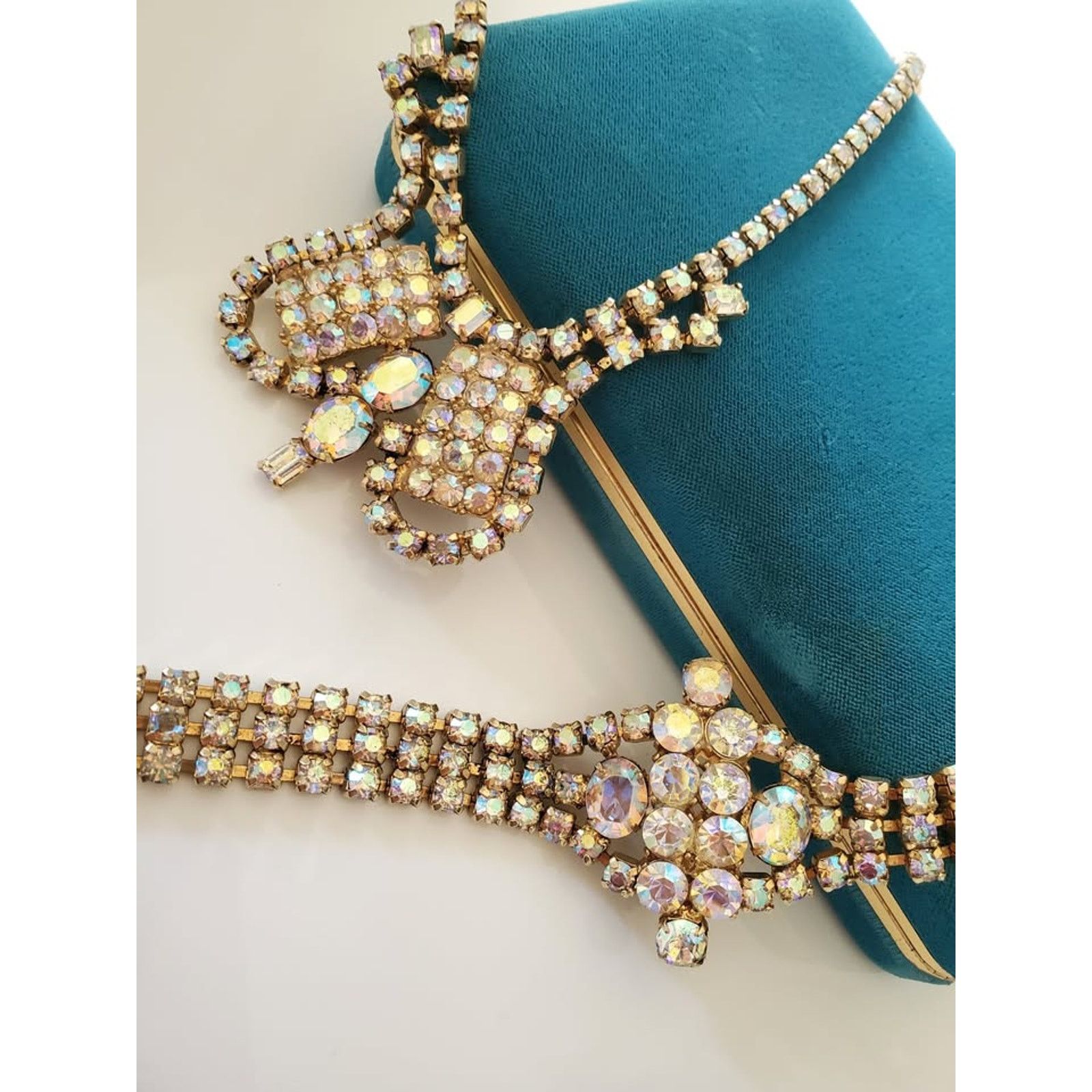 Other Stunning Vintage AB Rhinestone Bib Choker with Bracelet Size ONE SIZE - 2 Thumbnail