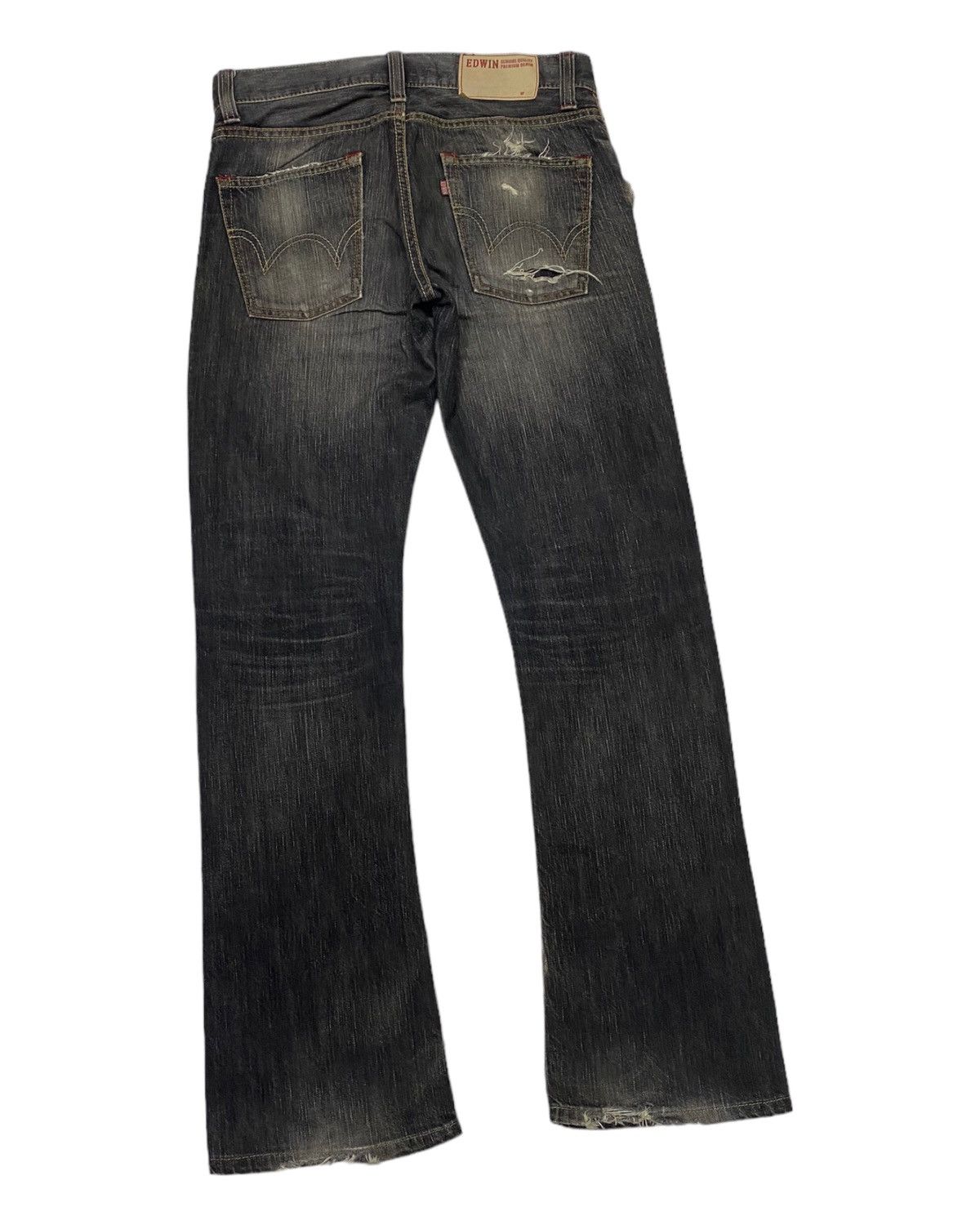 If Six Was Nine × Le Grande Bleu (L.G.B.) 🔥EDWIN FLARE DISTRESSED DENIM JEANS IFSIXWASNINE LGB STYLE Size US 30 / EU 46 - 4 Thumbnail