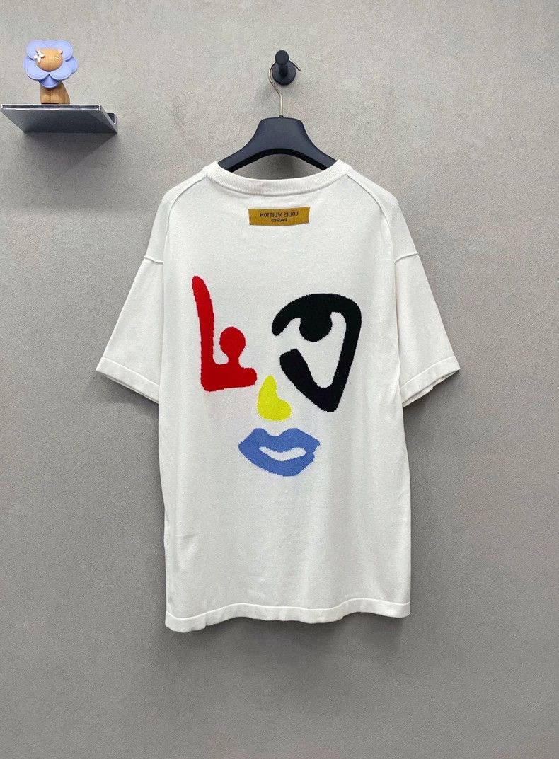 Louis Vuitton Louis Vuitton Geometric Face Pattern White Short Sleeve Size US M / EU 48-50 / 2 - 2 Thumbnail