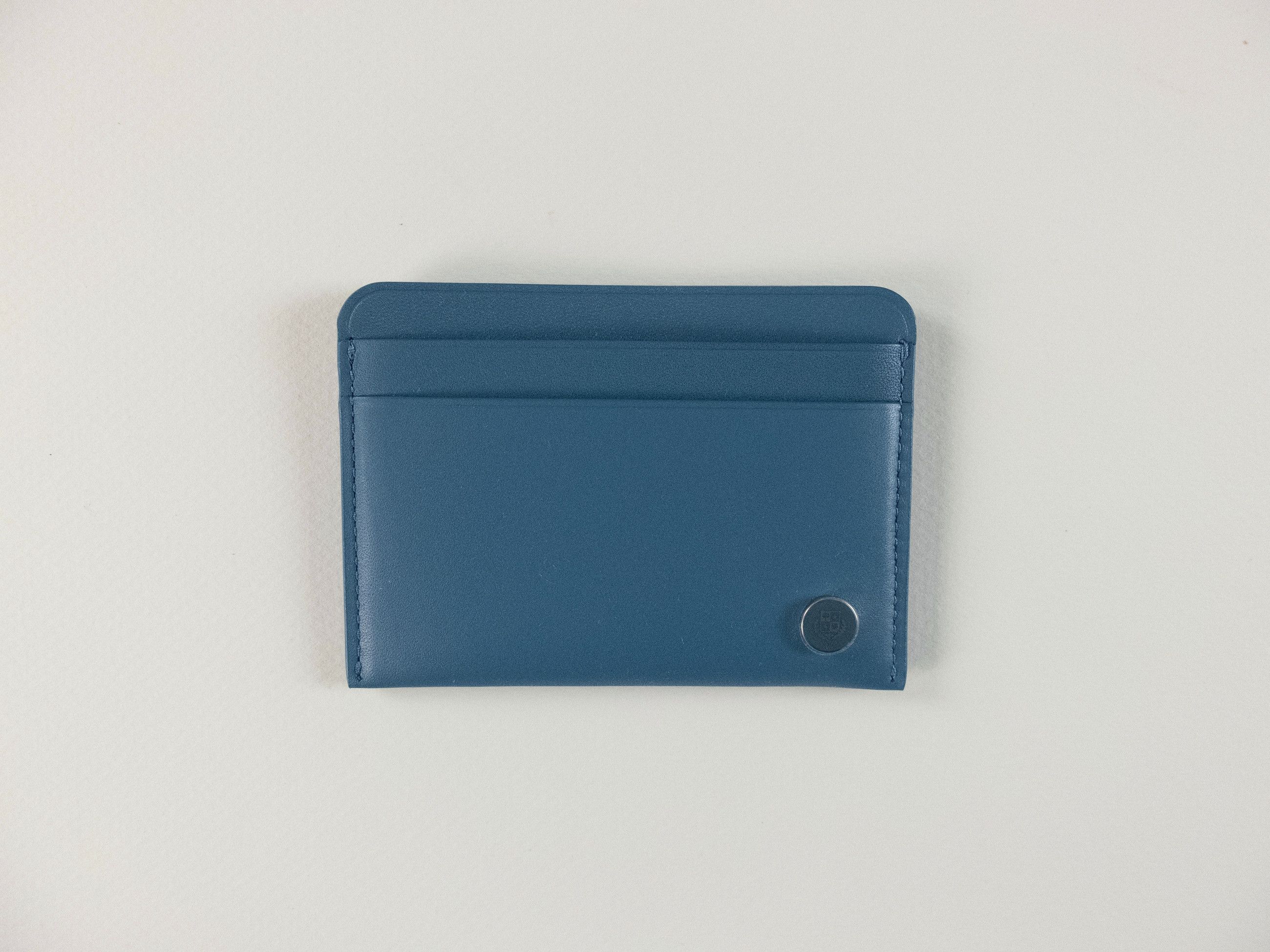 Loro Piana Crest Blue Leather Card Holder Wallet, Women's