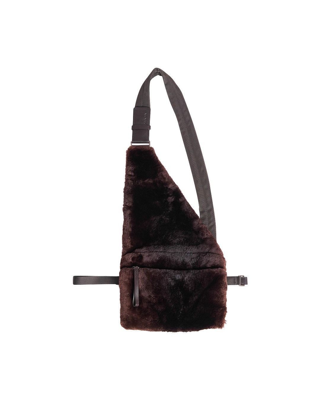 Prada F/w1999 Crossbody Soft Fur Bag With Section For Hands in Brown, Women's
