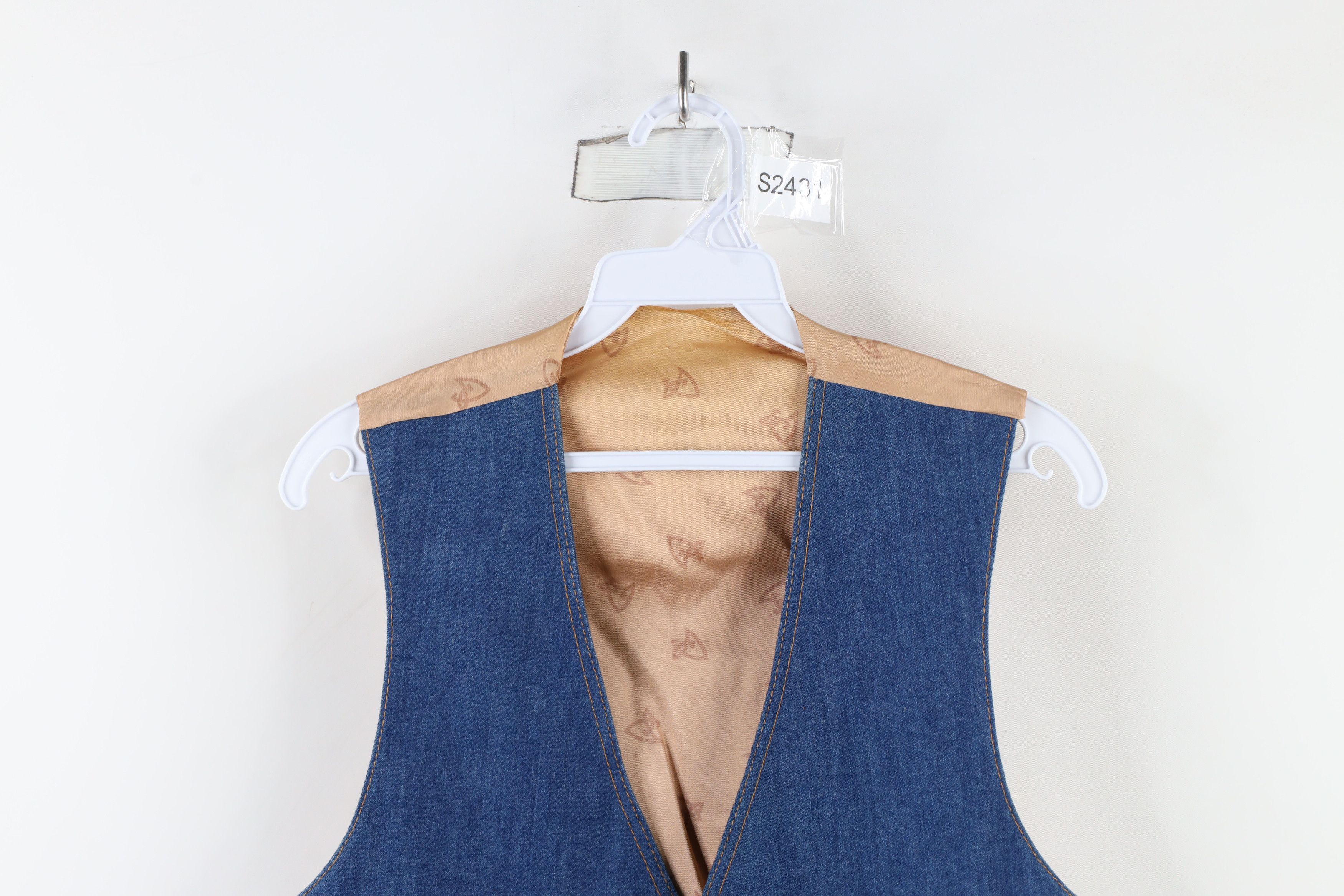 Vintage Vintage 70s Streetwear Back Denim Jean Vest Jacket Blue USA Size US M / EU 48-50 / 2 - 2 Thumbnail