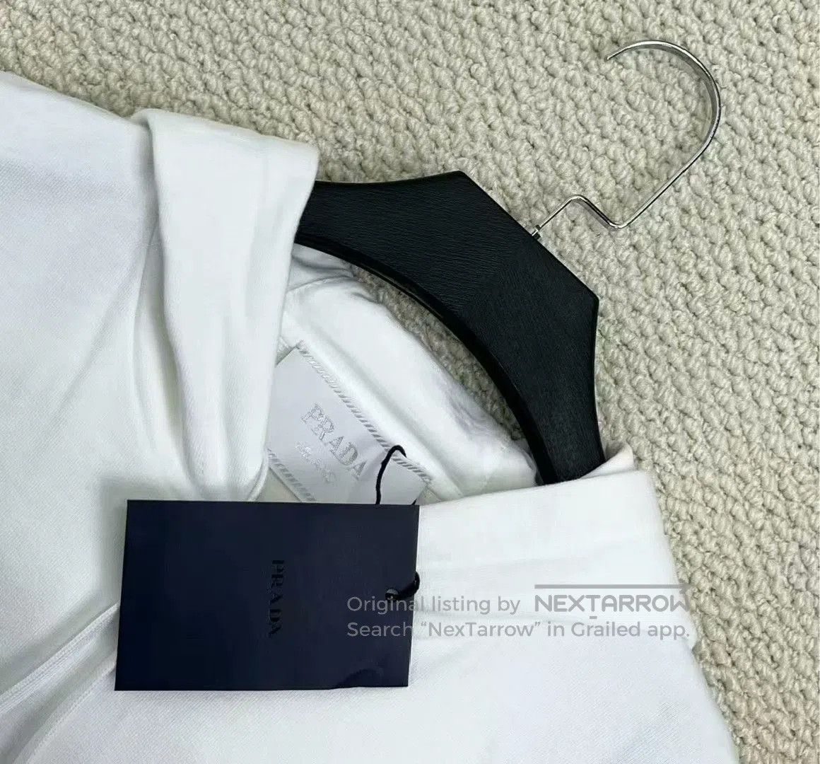 Prada prada white logo hoodie with triangle tag. Size US M / EU 48-50 / 2 - 2 Thumbnail