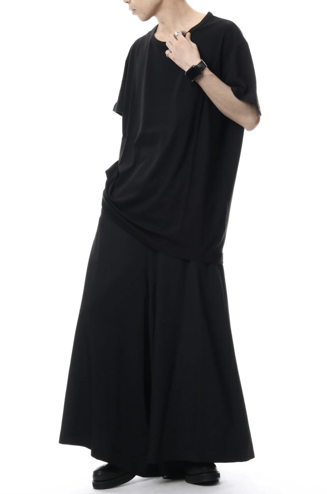 Yohji Yamamoto Yohji Yamamoto Pour Homme W/GABARDINE Flare Wide Pants Black Size US 28 / EU 44 - 1 Thumbnail