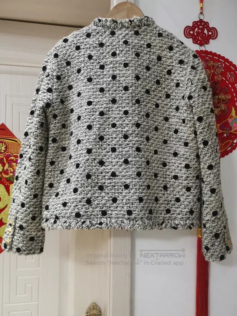 Valentino Valentino Polka dot wool mulberry silk small fragrant coat Size S / US 4 / IT 40 - 2 Thumbnail