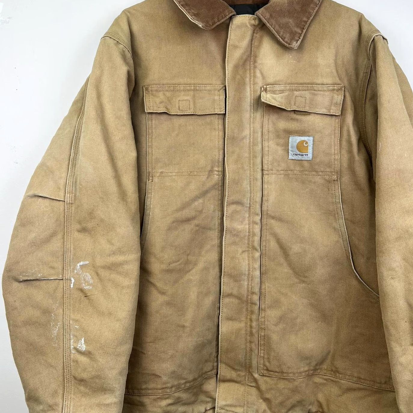 Carhartt VINTAGE Carhartt Insulated Jacket Mens XL Cotton Bomber Jacket Tan Brown Collar Casual Workwear Outdoors Mens Jacket Size US XL / EU 56 / 4 - 2 Thumbnail