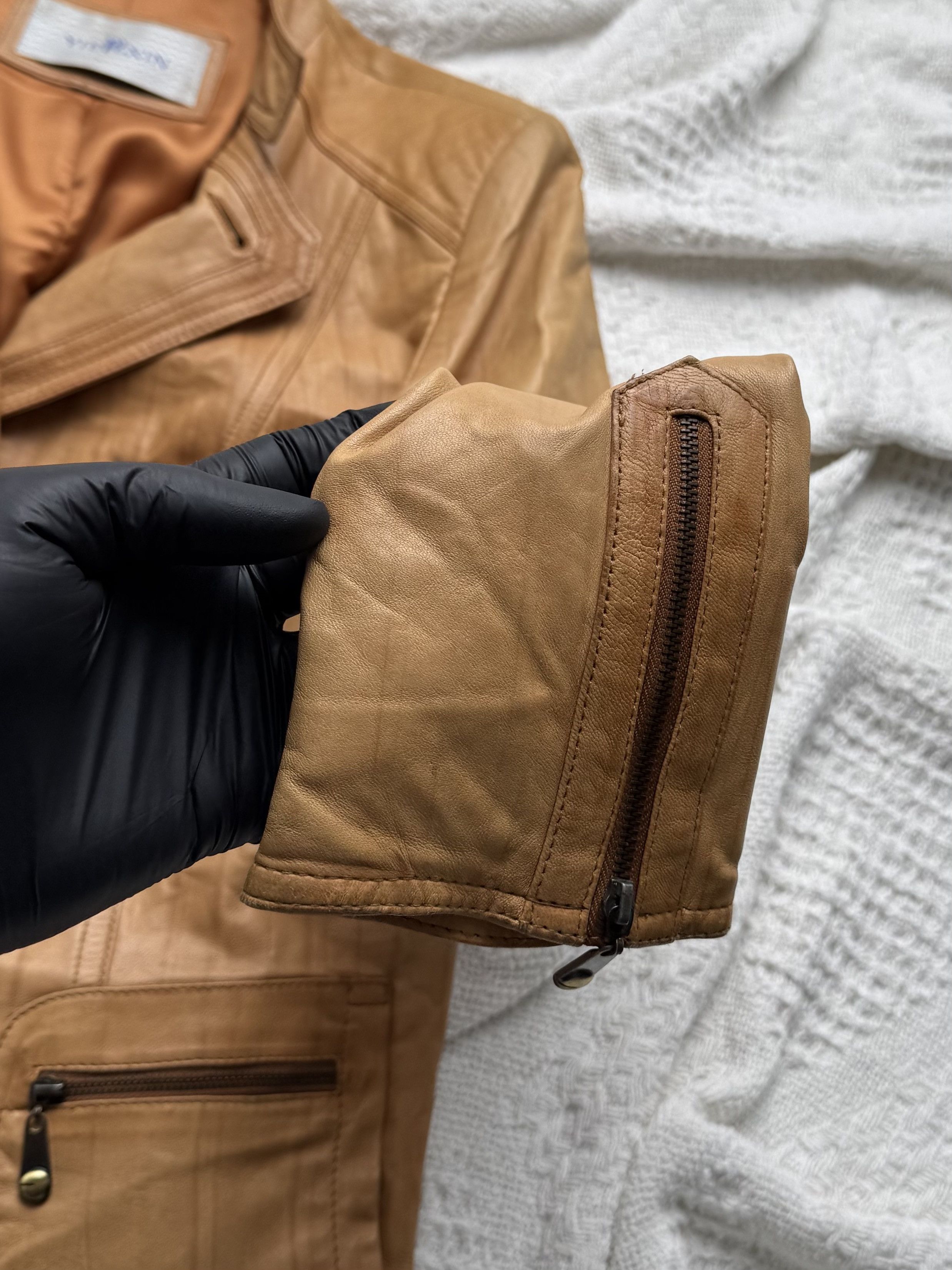 Vintage Vintage Leather Jacket Button Front Tailored Classic Size L / US 10 / IT 46 - 7 Thumbnail