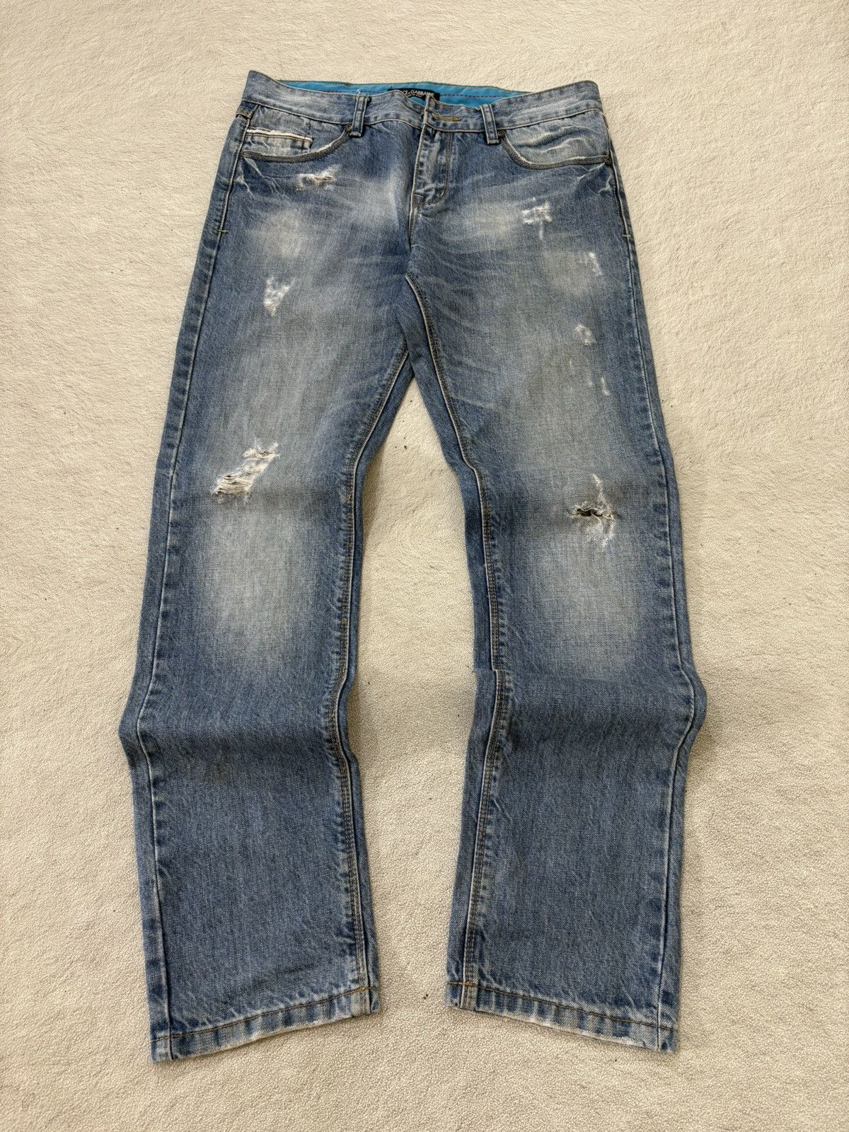 Dolce & Gabbana Dolce gabbana Distressed punk denim y2k style Size US 32 / EU 48 - 1 Thumbnail