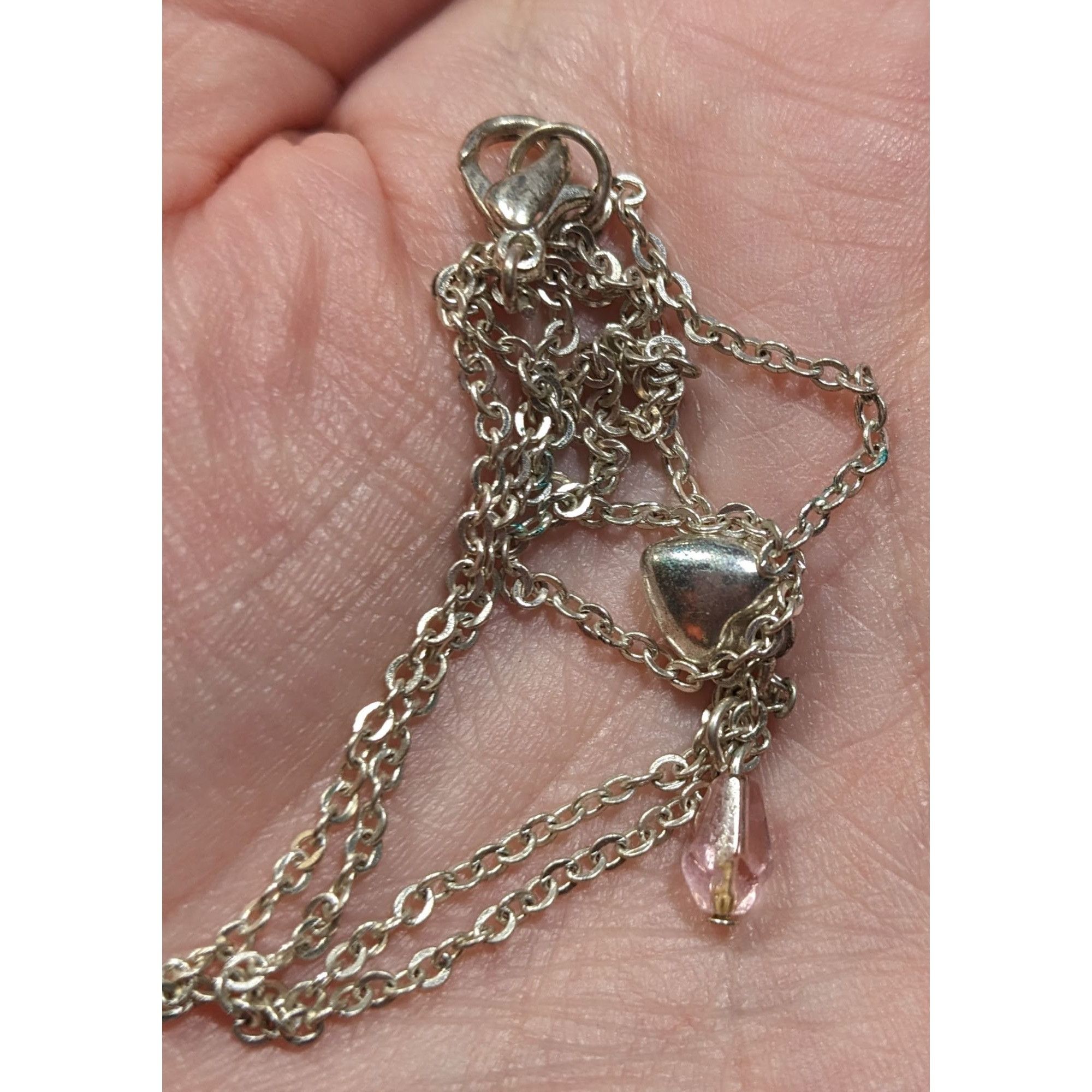 Other Dainty Minimalist Heart Necklace With Pastel Pink Accent Size ONE SIZE - 3 Thumbnail