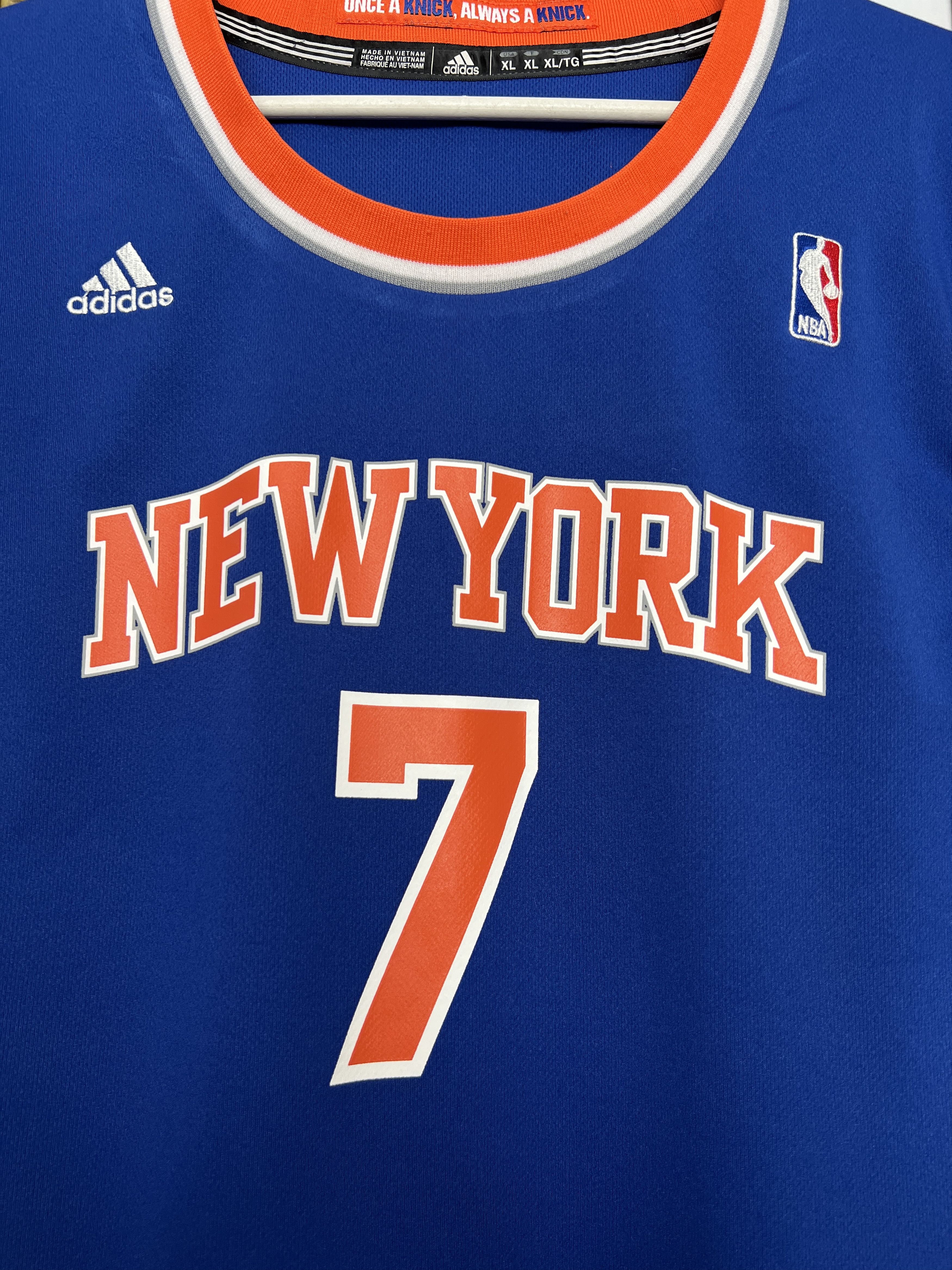 Champion Vintage Adidas New York Knicks #7 Anthony NBA Jersey Blue Size US XL / EU 56 / 4 - 3 Thumbnail