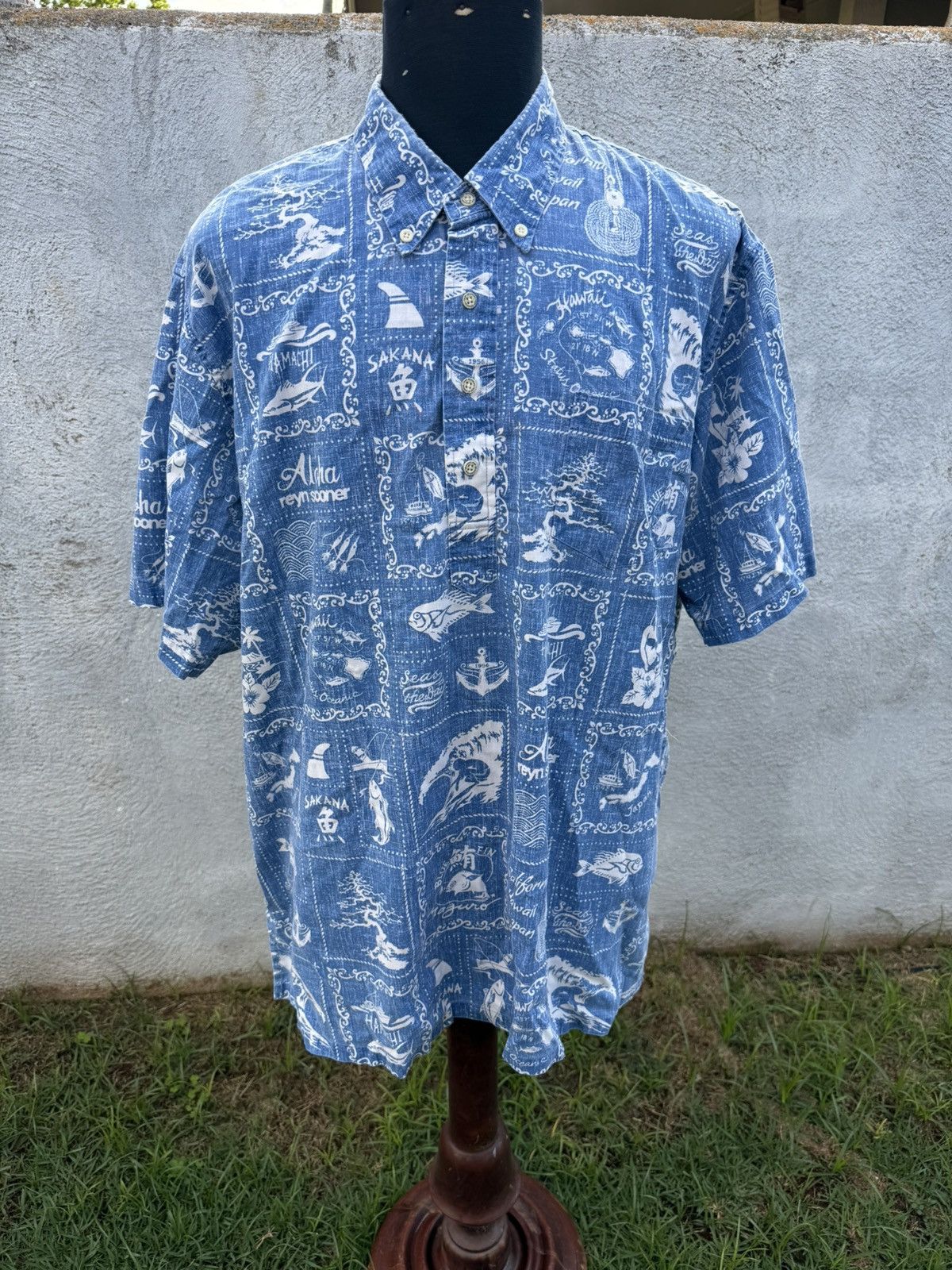 Reyn Spooner PreOwned Reyn Spooner Pullover Blue Hawaiian Print Men's XXL Size US XXL / EU 58 / 5 - 1 Thumbnail