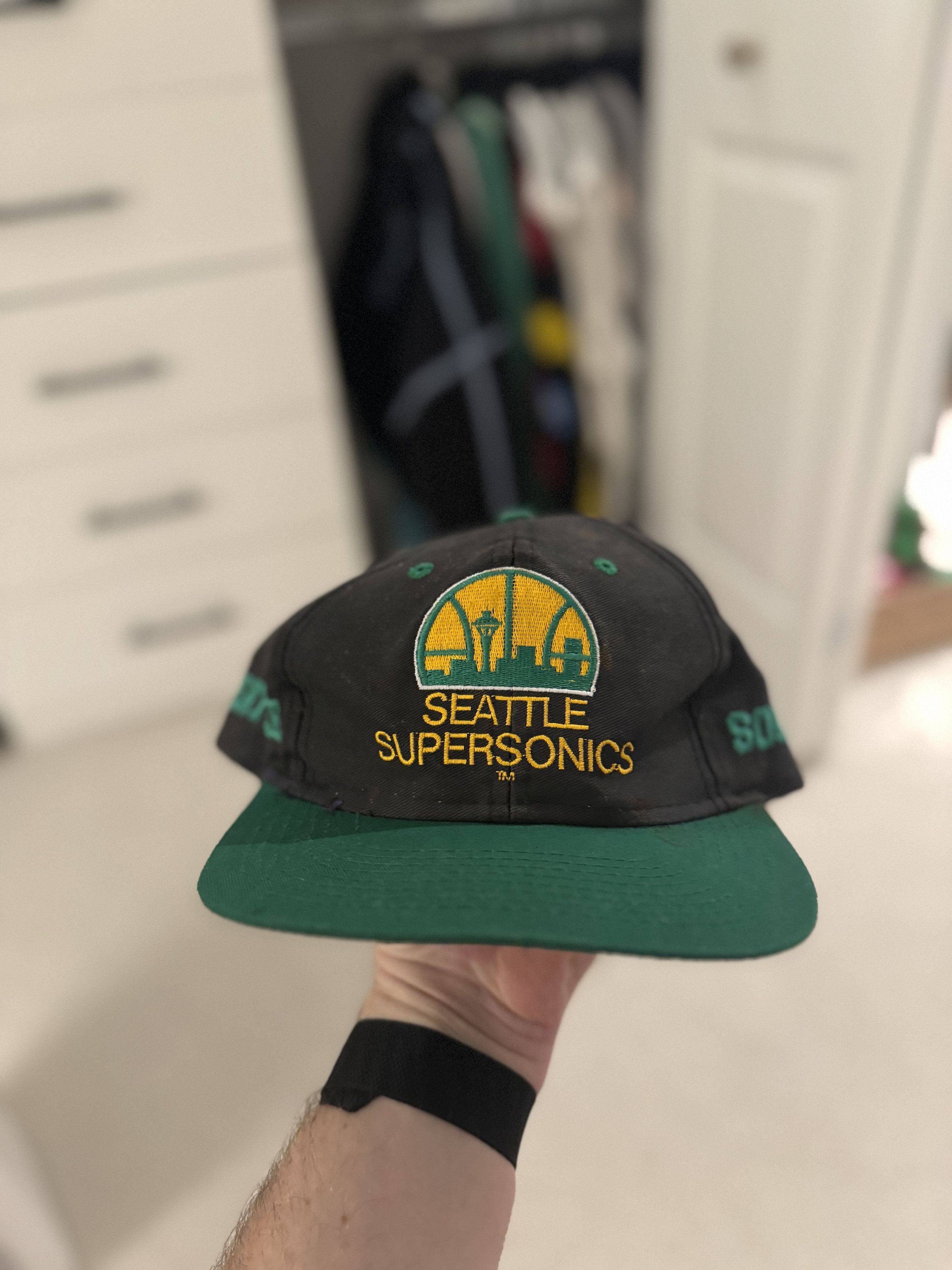 Vintage *VINTAGE* Seattle Supersonics Sonics Logo NBA Snapback Hat Size ONE SIZE - 1 Thumbnail