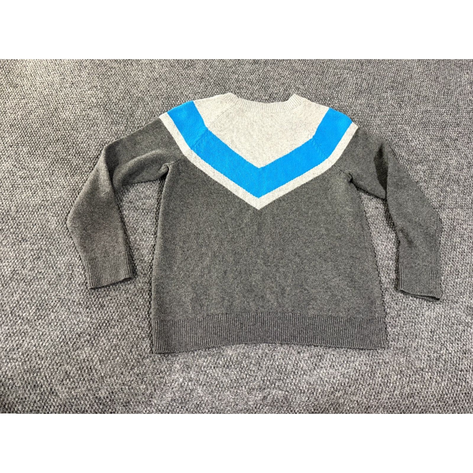 Talbots Talbots Sweater Womens 1X Gray Blue Chevron Colorblock Long Sleeve Knit Pullover Size XL / US 12-14 / IT 48-50 - 6 Thumbnail