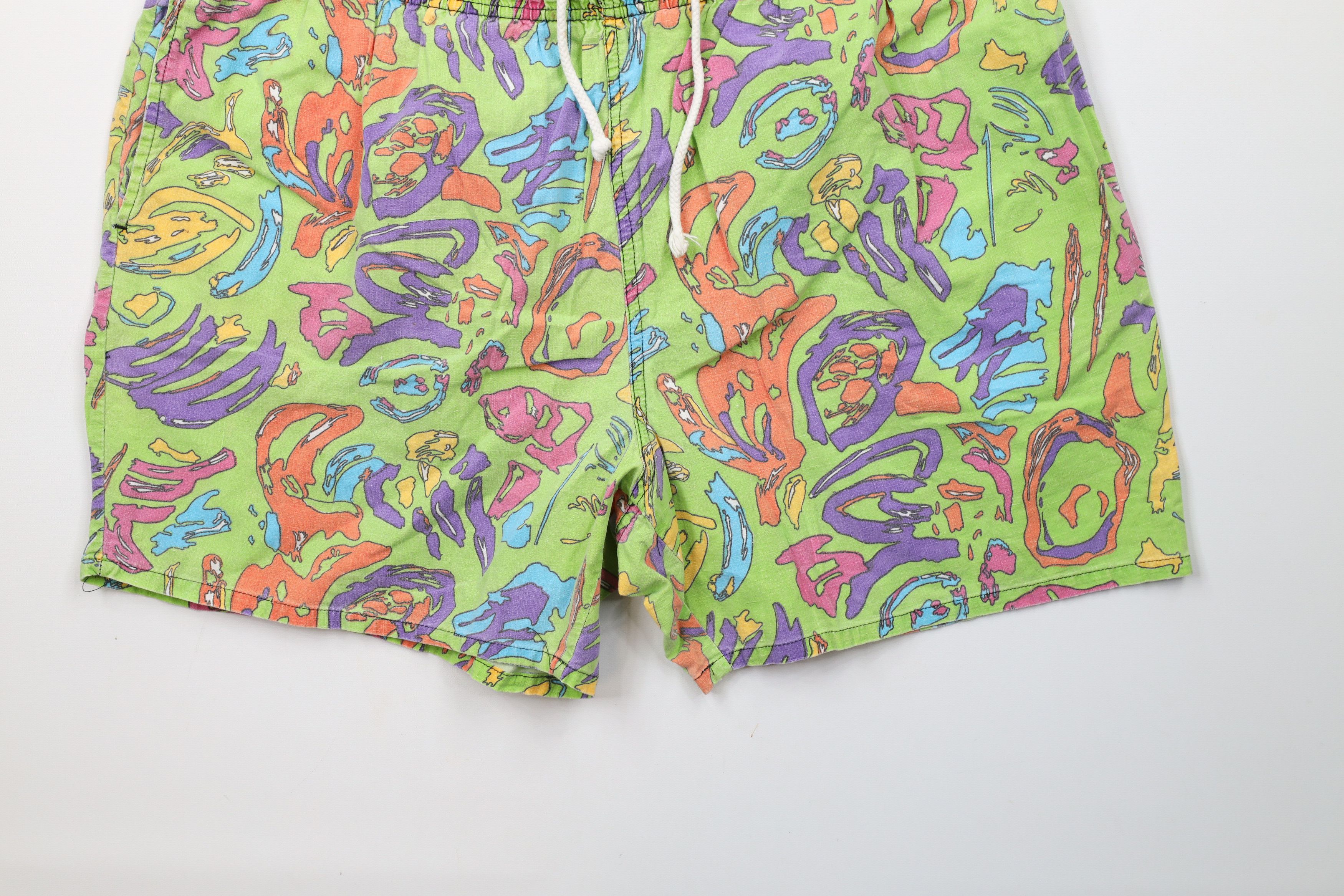 Vintage Vintage 90s Streetwear Rainbow Lined Shorts Swim Trunks Size US 36 / EU 52 - 4 Thumbnail