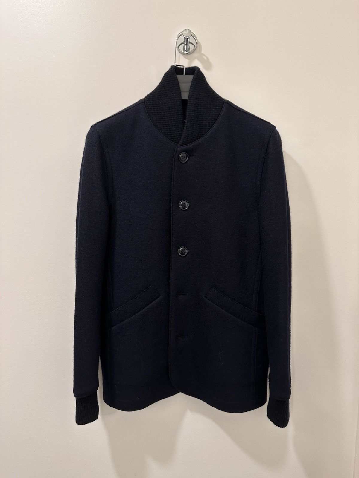 image of Aspesi Apesi Wool Jacket in Navy, Men's (Size Small)