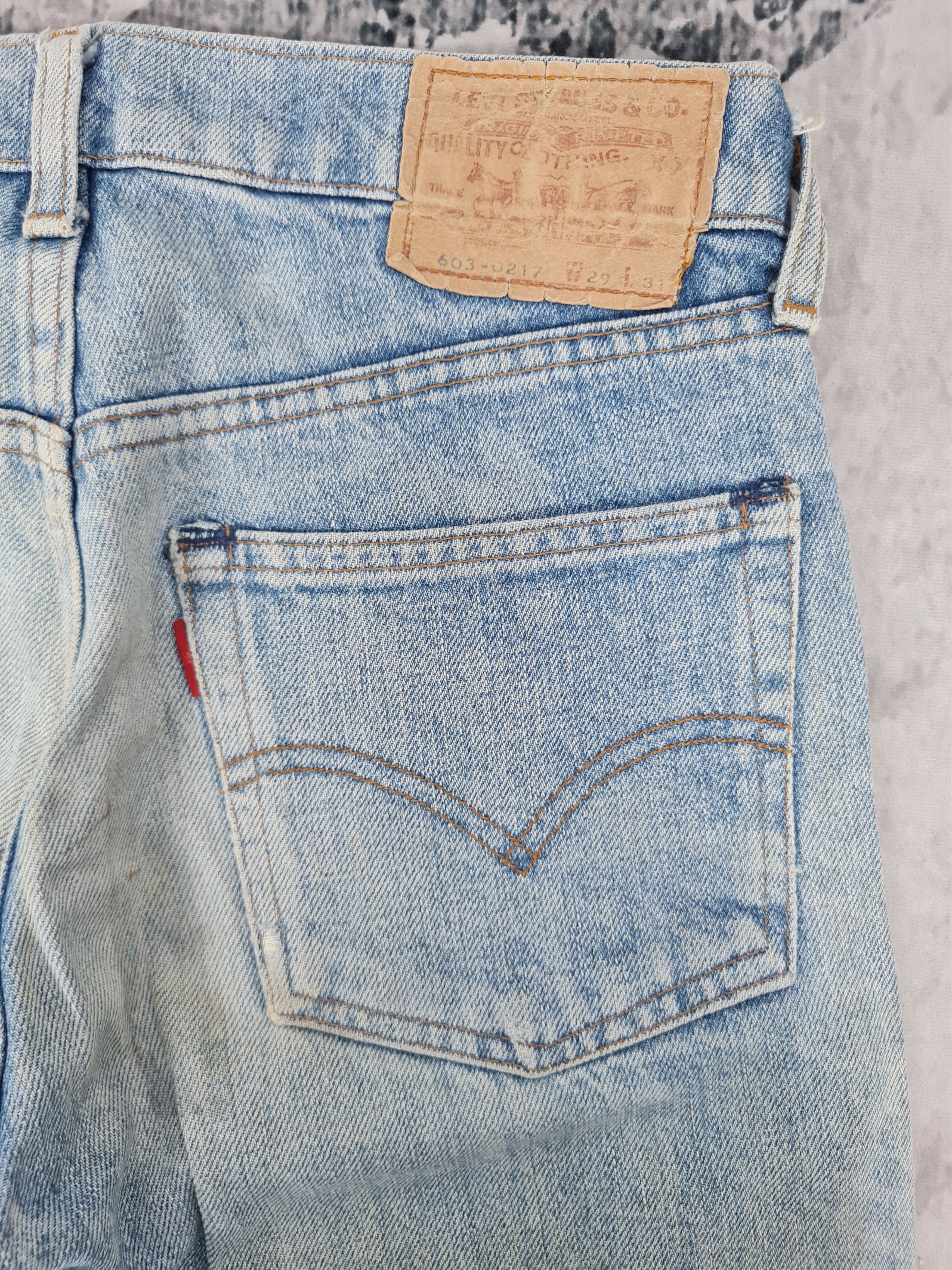 Levi's Vintage Clothing Vtg LEVIS 603 Slim Cut Light Blue Jeans L0368 Size 29X28 Size US 33 - 10 Thumbnail