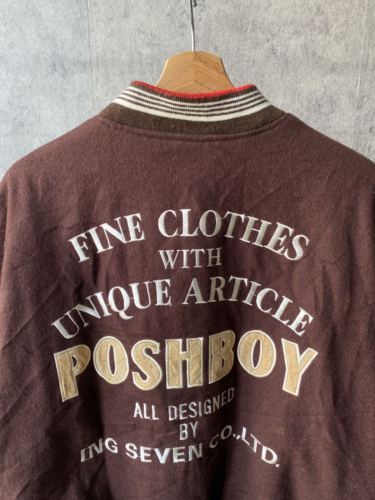 Japanese Brand F/W 1990 Posh Boy Reversible Wool Bomber Jacket Size US L / EU 52-54 / 3 - 11 Thumbnail