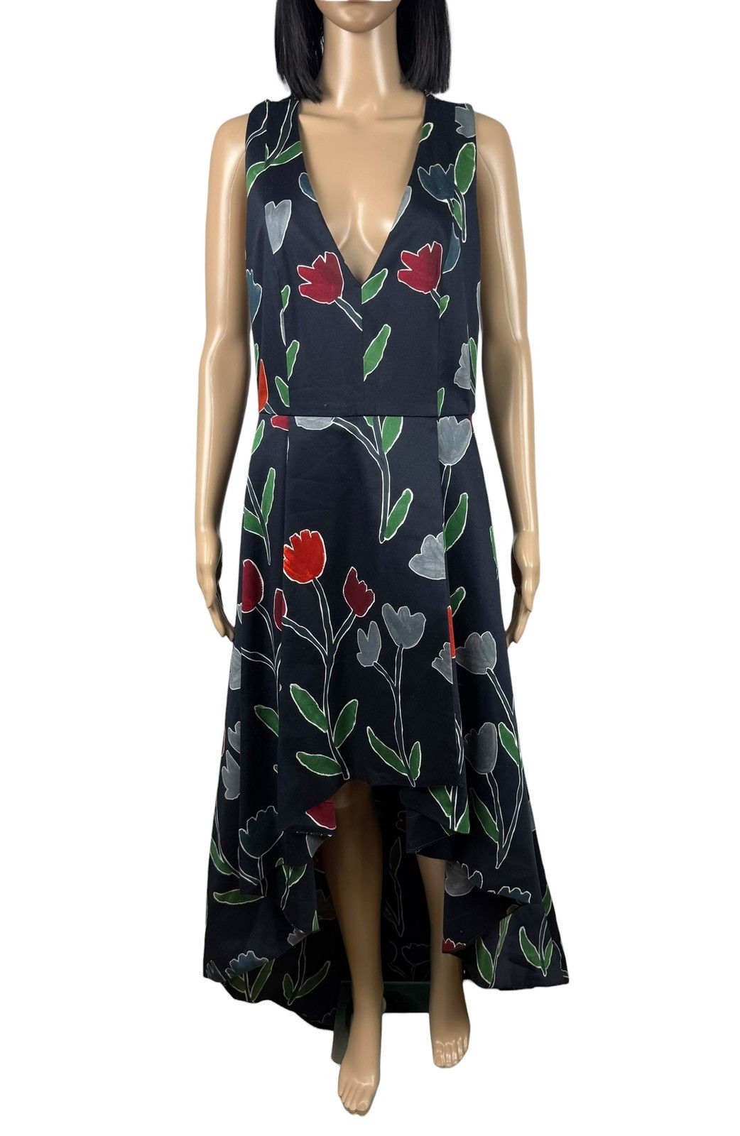 Alice + Olivia Alice + Olivia Tulip Printed High Low Cotton Dress Beckie Size L / US 10 / IT 46 - 2 Thumbnail