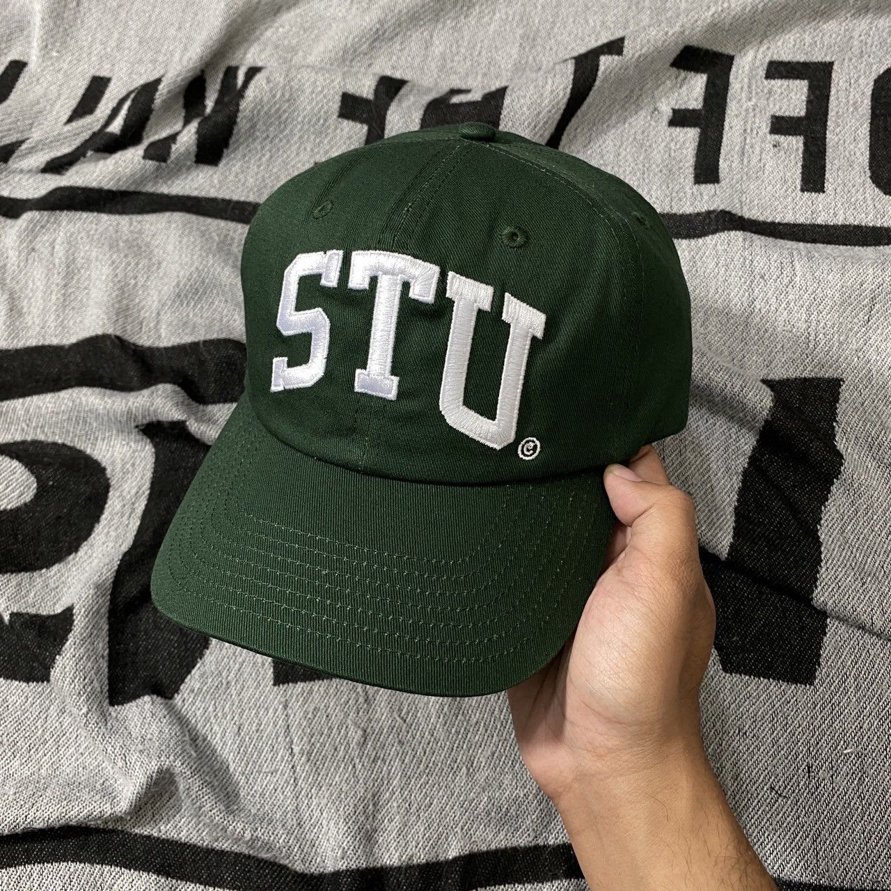 STUSSY STU ARCH STRAPBACK CAP HAT FOREST STUSSY STU ARCH STRAPBACK CAP
