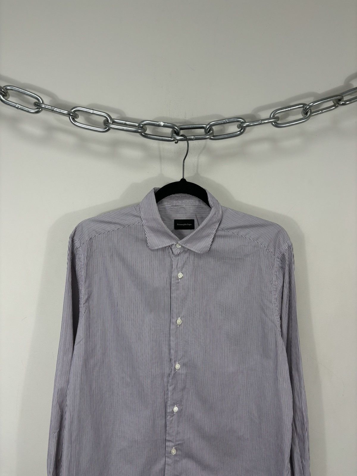 Ermenegildo Zegna Ermenegildo Zegna Men’s Striped Contemporary Button Up Shirt Size US M / EU 48-50 / 2 - 2 Thumbnail