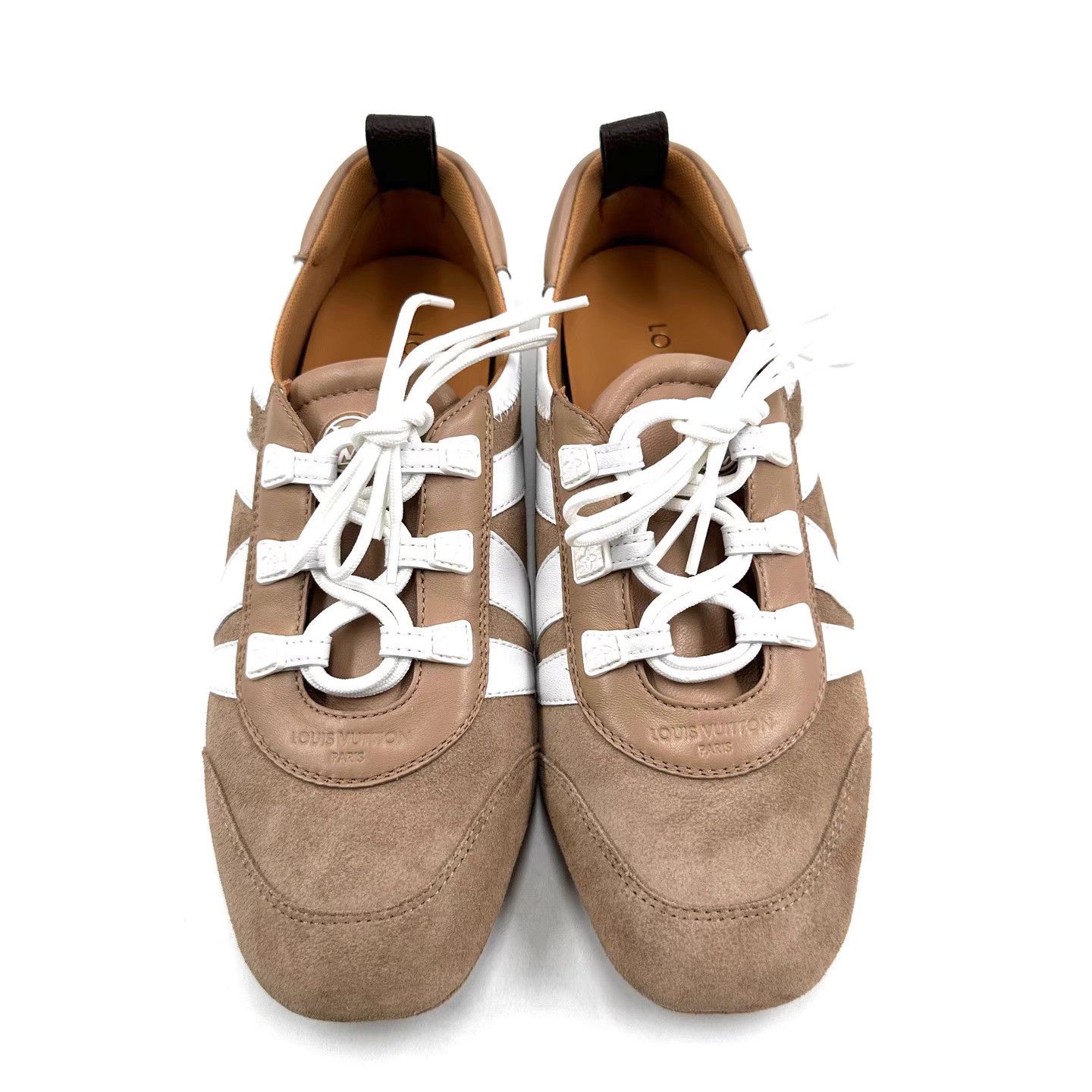 Louis Vuitton Louis Vuitton Khaki Suede Trainer-Ballet Shoes K12 Size US 7 / IT 37 - 2 Thumbnail