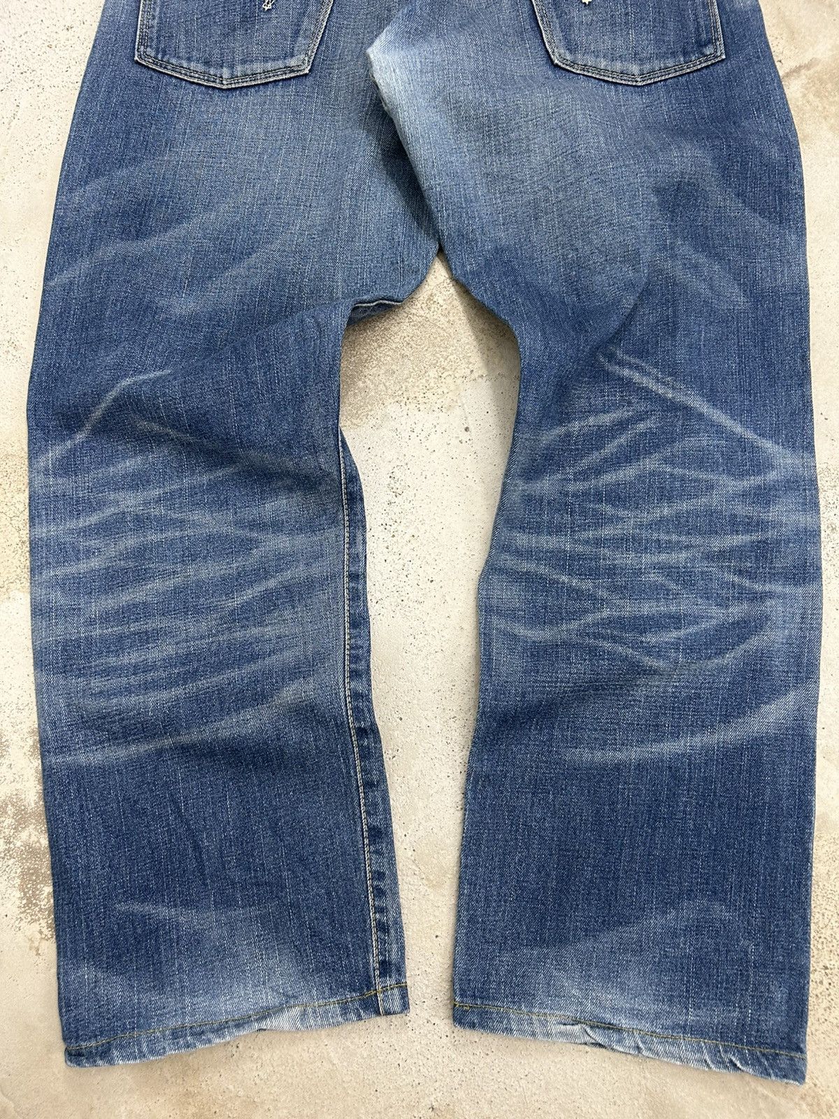Edwin Edwin 505z Selvedge Buckle Back Baggy Denim Orange Tab Size US 35 - 12 Thumbnail