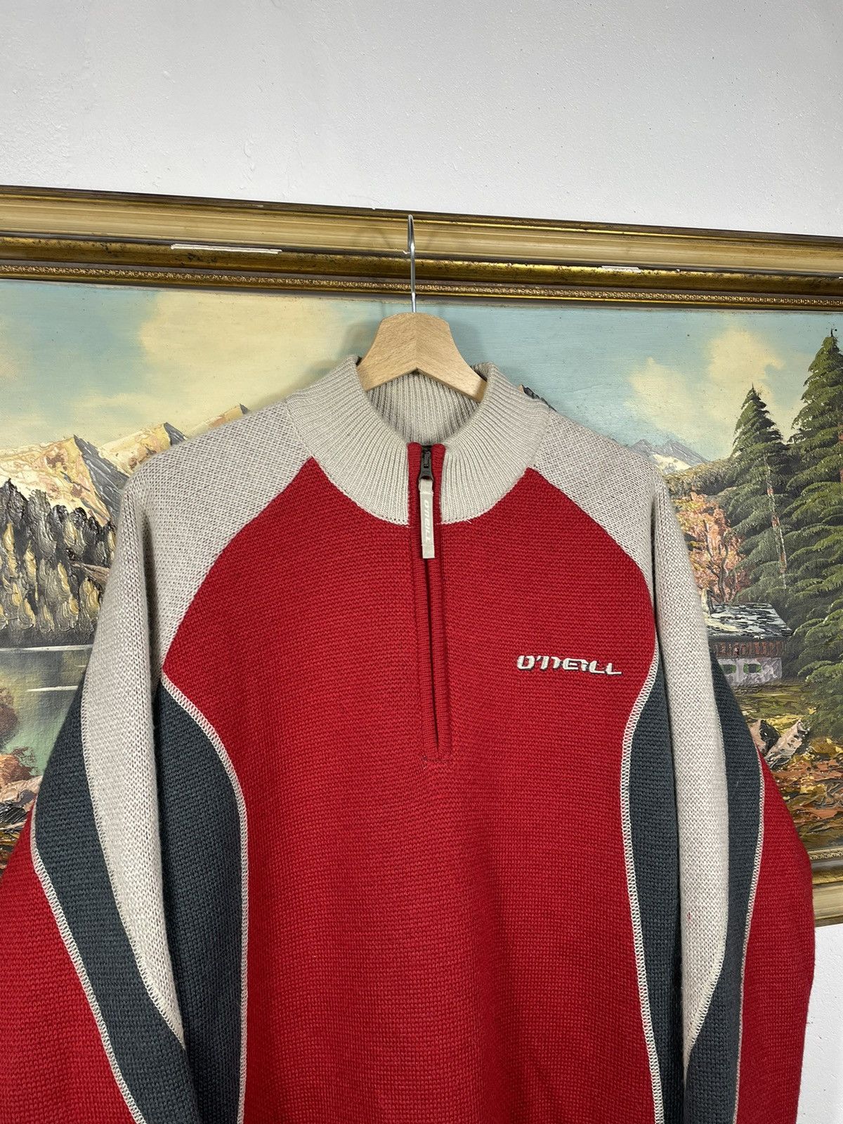 O'Neill × Vintage Vintage O’Neill Surf Wear Wool Sweater Crewneck Pull Zip 1/3 Size US L / EU 52-54 / 3 - 6 Thumbnail