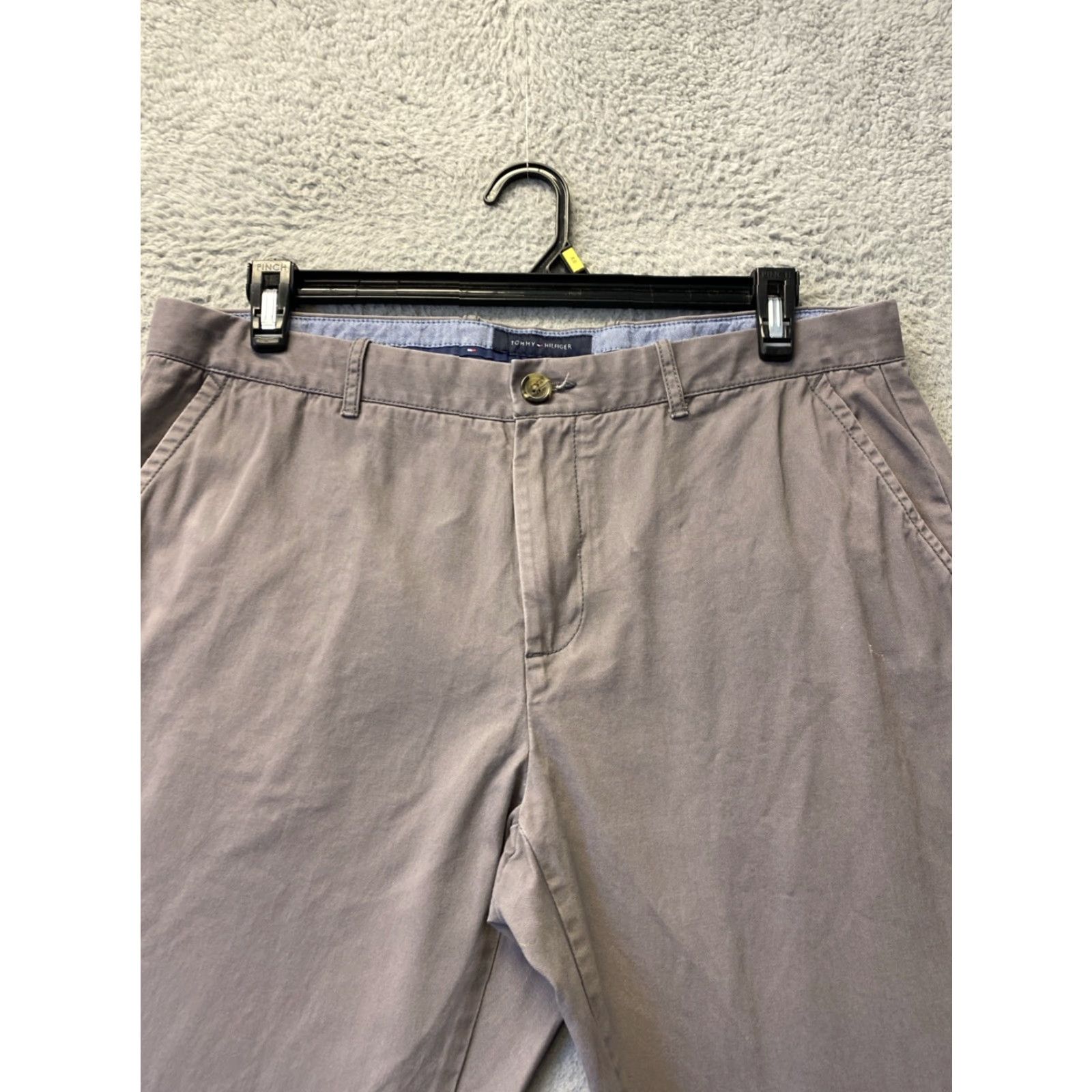 Tommy Hilfiger TOMMY HILFIGER Chino Pants Men's 36x32 Gray Straight Classic Casual Regular Fit Size US 36 / EU 52 - 2 Thumbnail